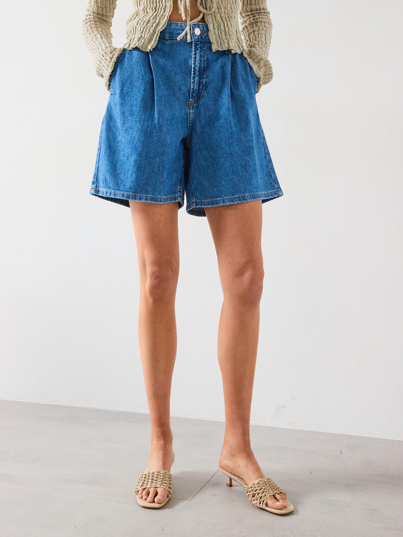 Image 1 of 6 of Mango Bermuda Shorts - Blue