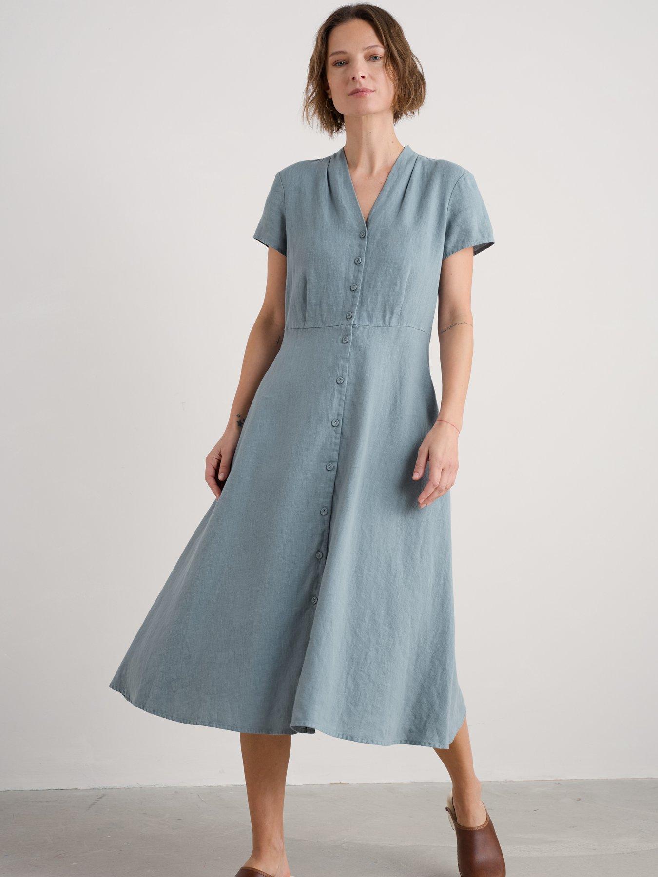 Seasalt Cornwall Carved Wood Dress - Blue