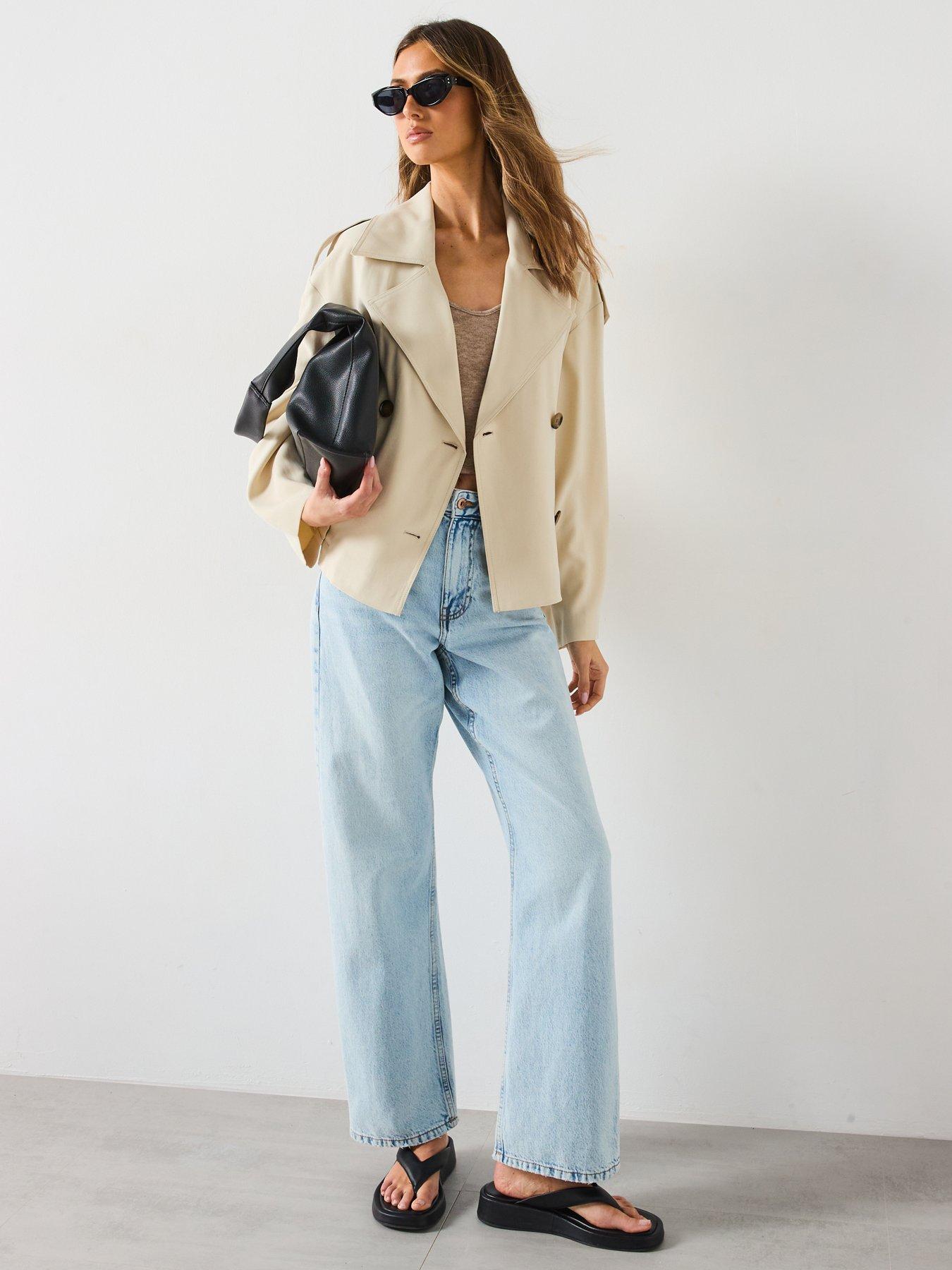 Image 3 of 6 of Mango Double-Breasted Jacket With Lapels - Brown
