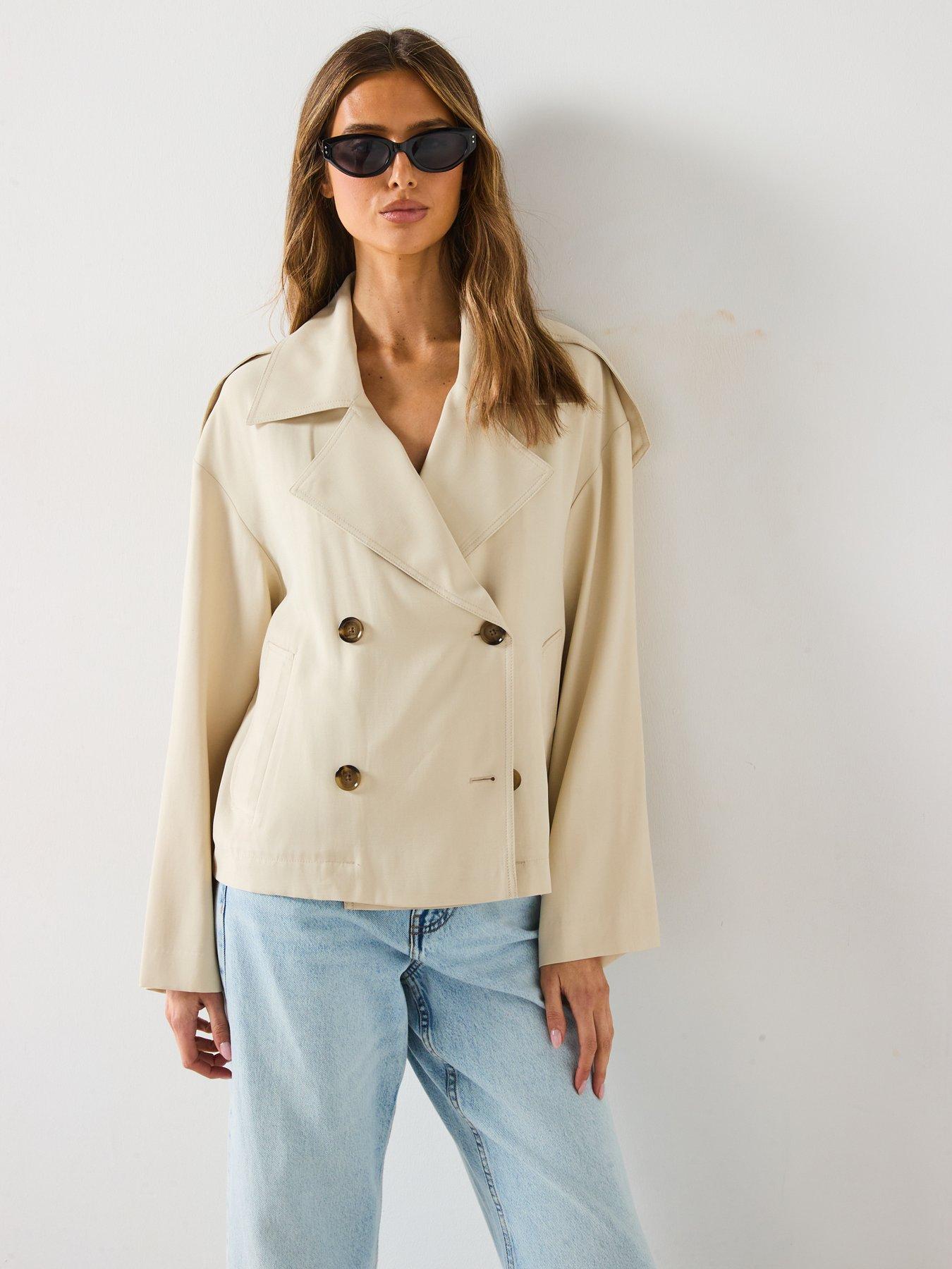 Image 6 of 6 of Mango Double-Breasted Jacket With Lapels - Brown