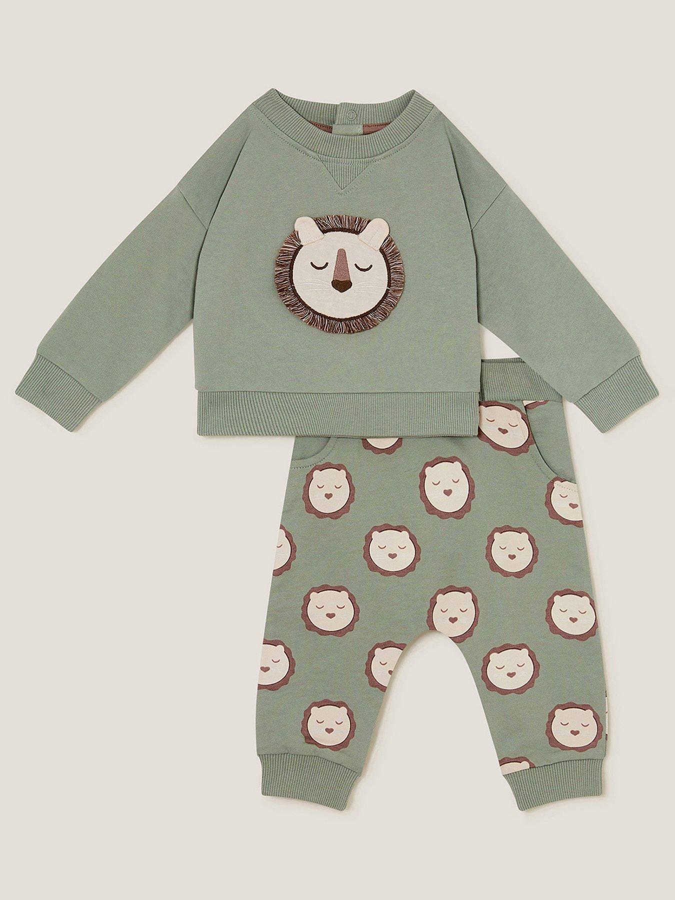 undefined Baby Boys Lion Jumper And Leggings Set - Green