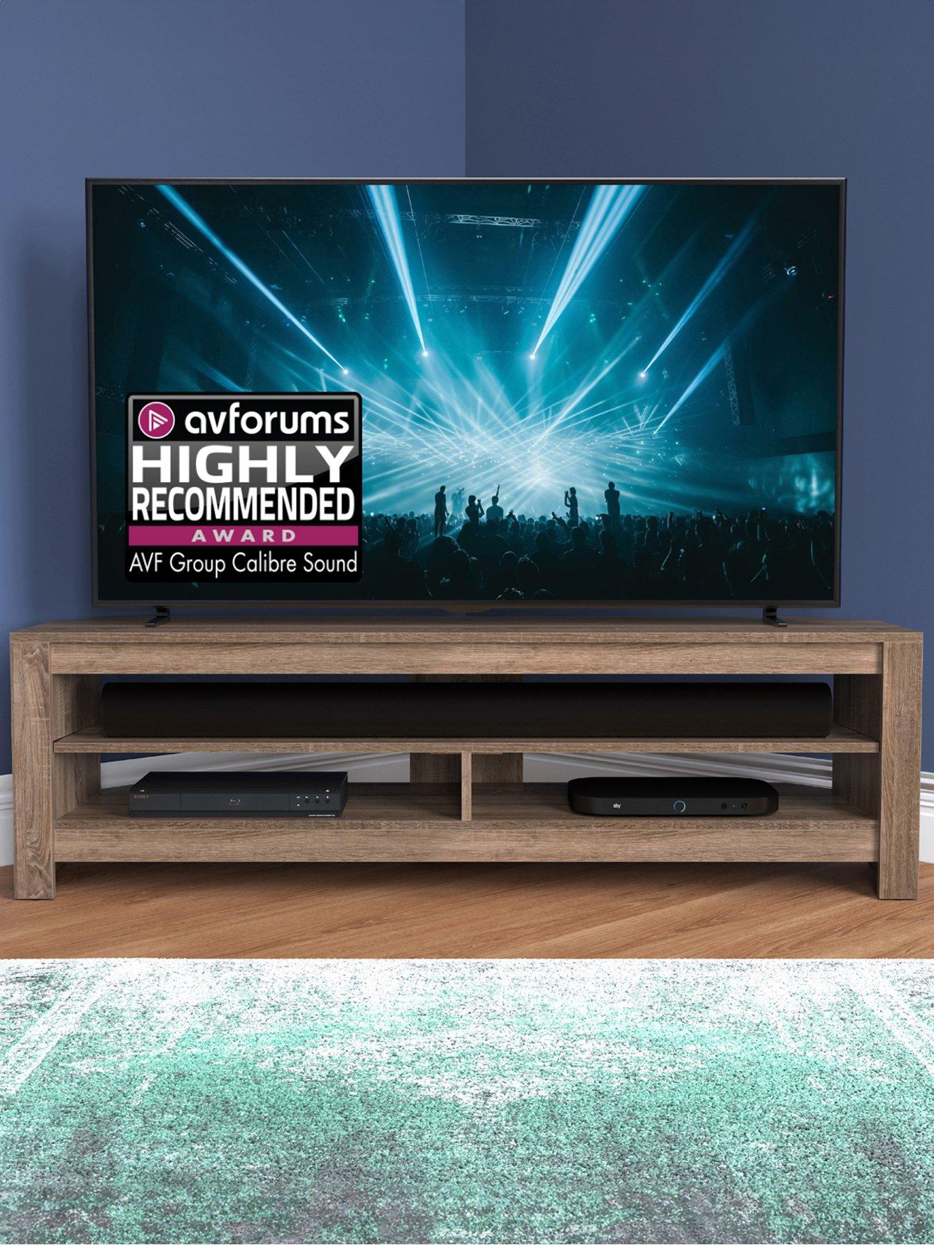 undefined Calibre Sound 1.4m TV Stand with Sliding Shelf - fits up to 65 inch TV  - Rustic Sawn Oak