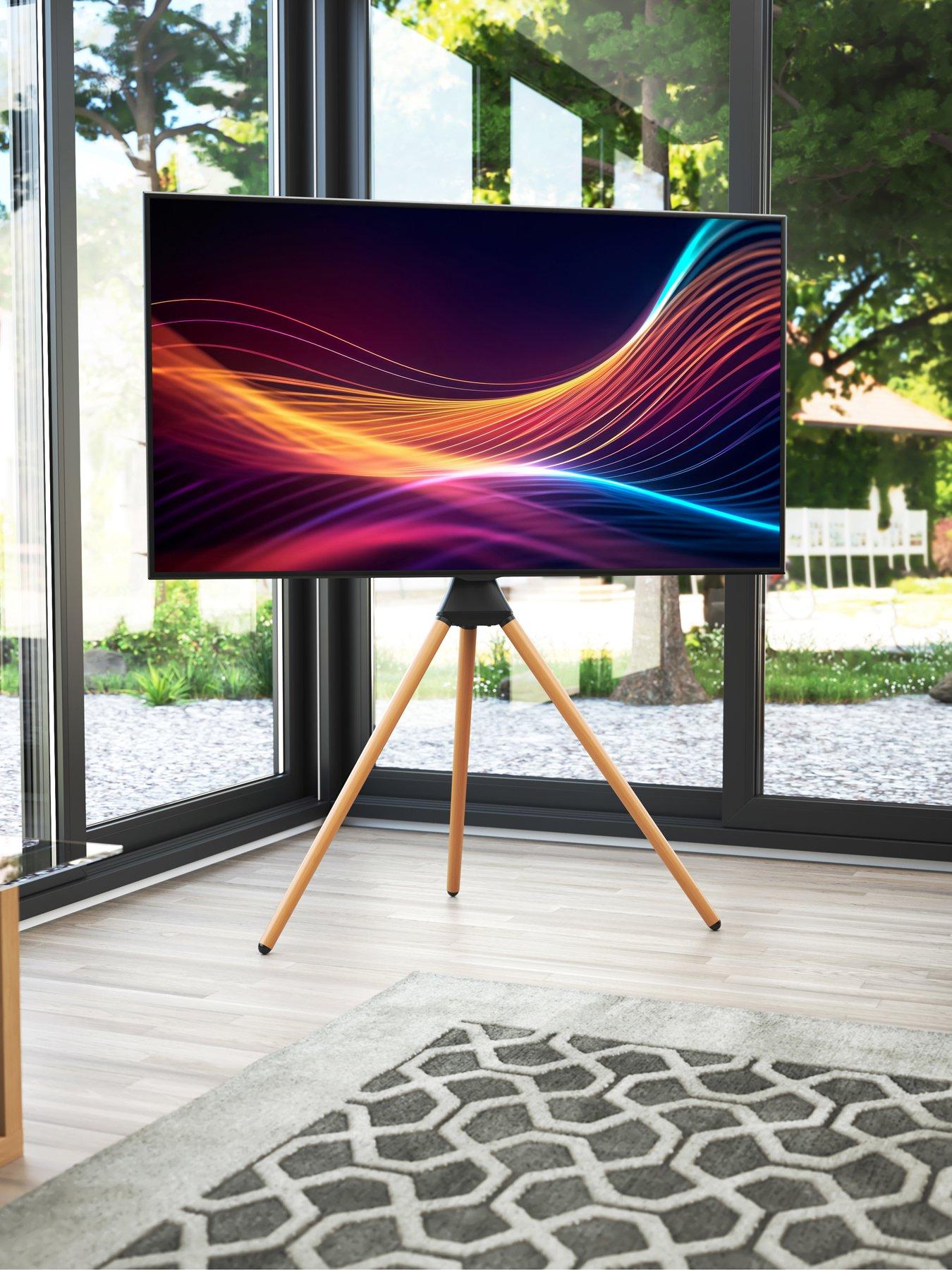 Image 1 of 7 of AVF Camden Freestanding Tripod TV&nbsp;Stand - suits up to&nbsp;32-65 inch TV - Light Wood