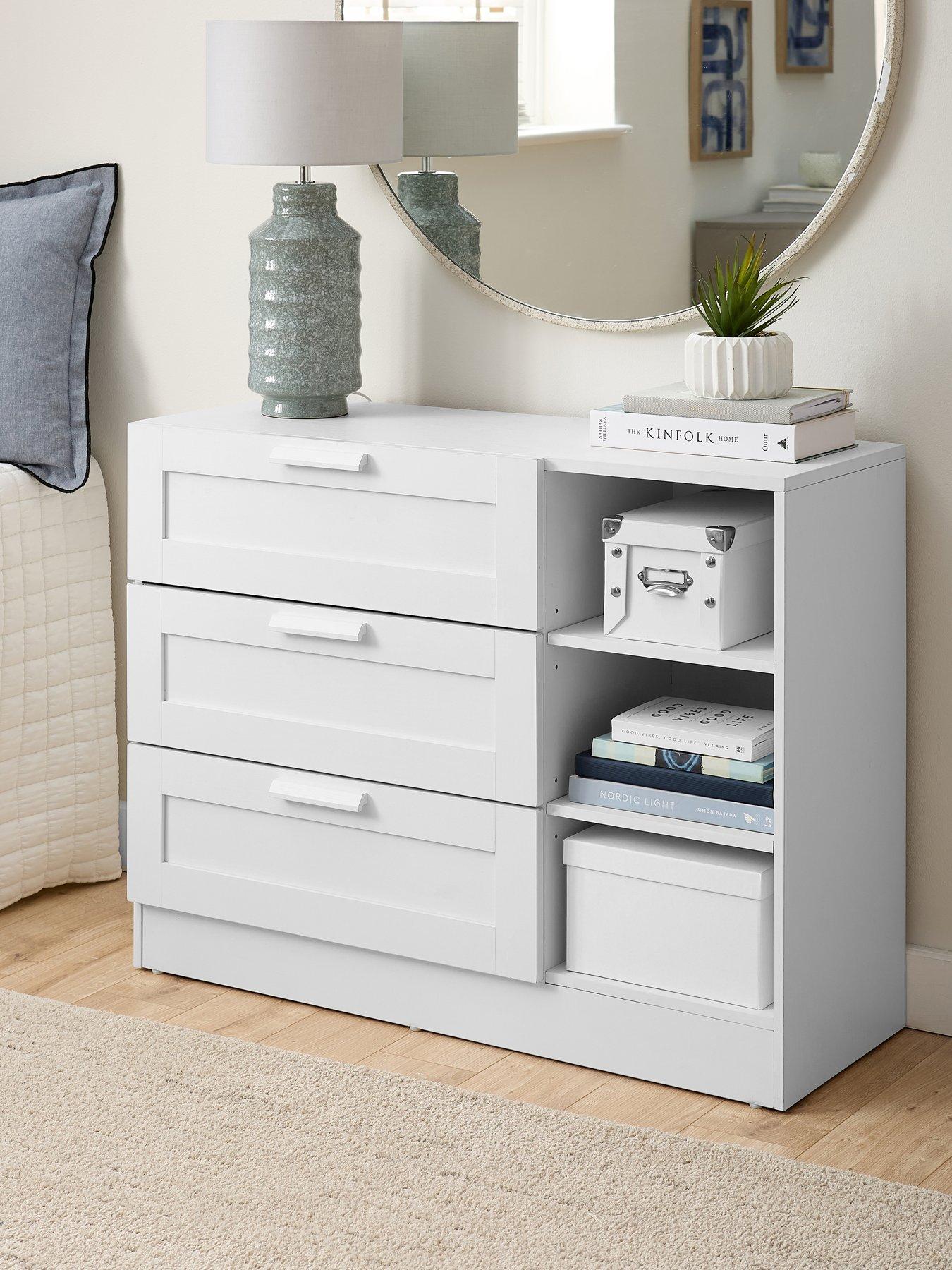 undefined Taryn Kids 3 Drawer, 3 Shelf Chest - White