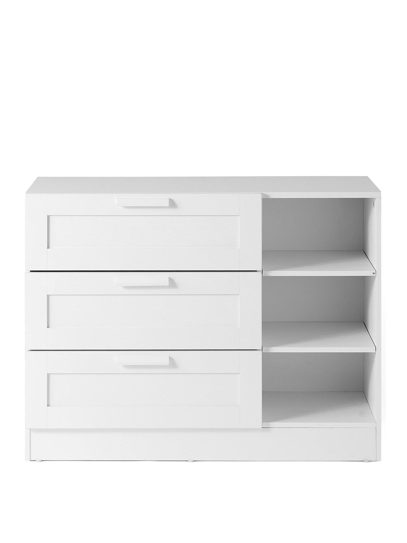 The Very Collection Taryn Kids 3 Drawer, 3 Shelf Chest - White