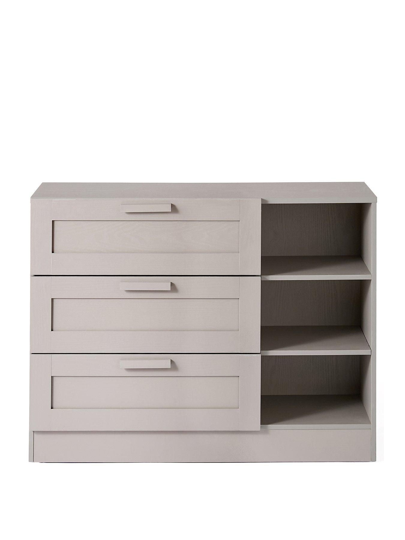Very Home Taryn Kids 3 Drawer, 3 Shelf Chest - Grey
