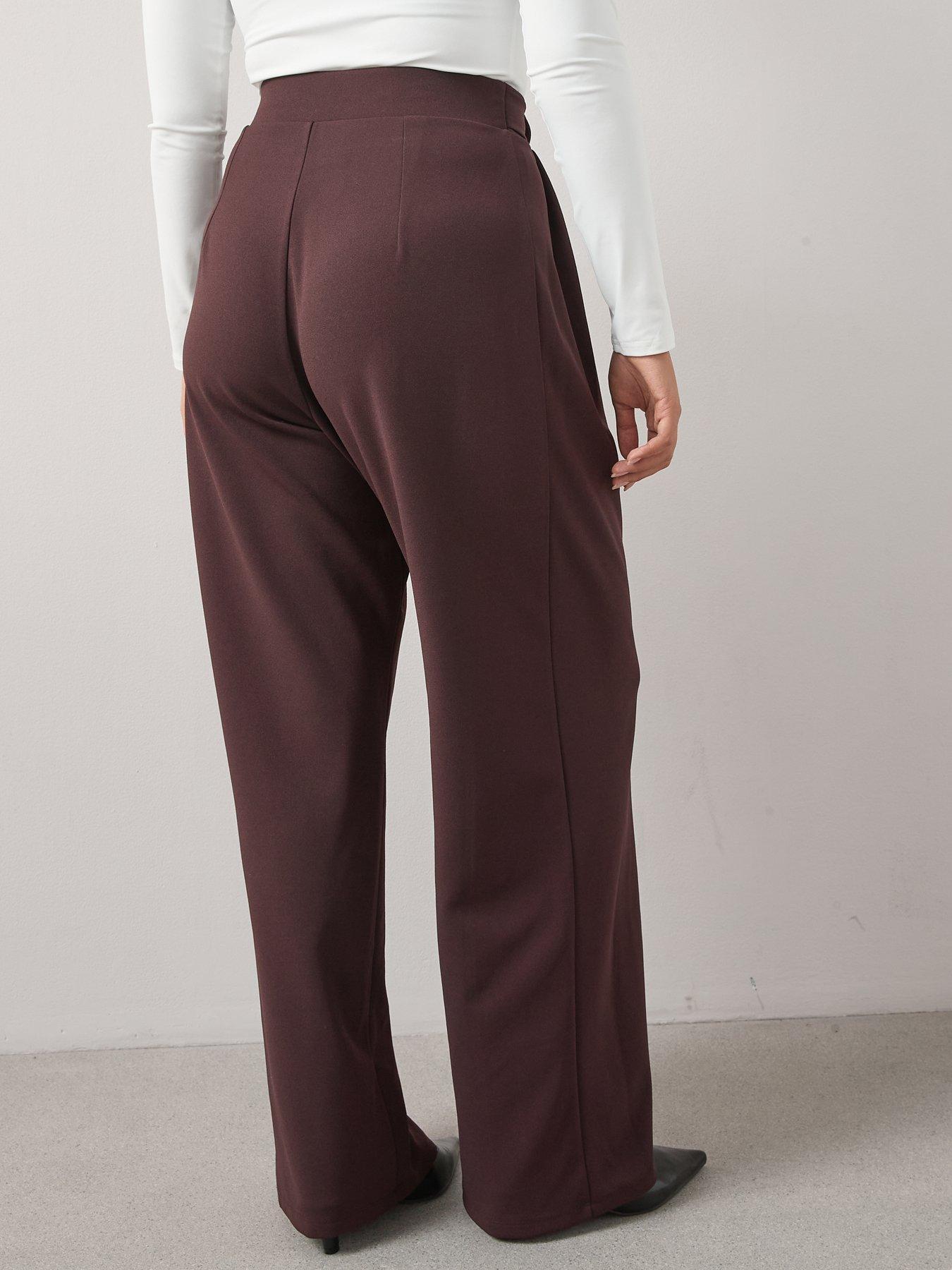 Image 2 of 6 of The Very Collection Curve Buckle Detail Stretch Wide Leg Trouser - Brown