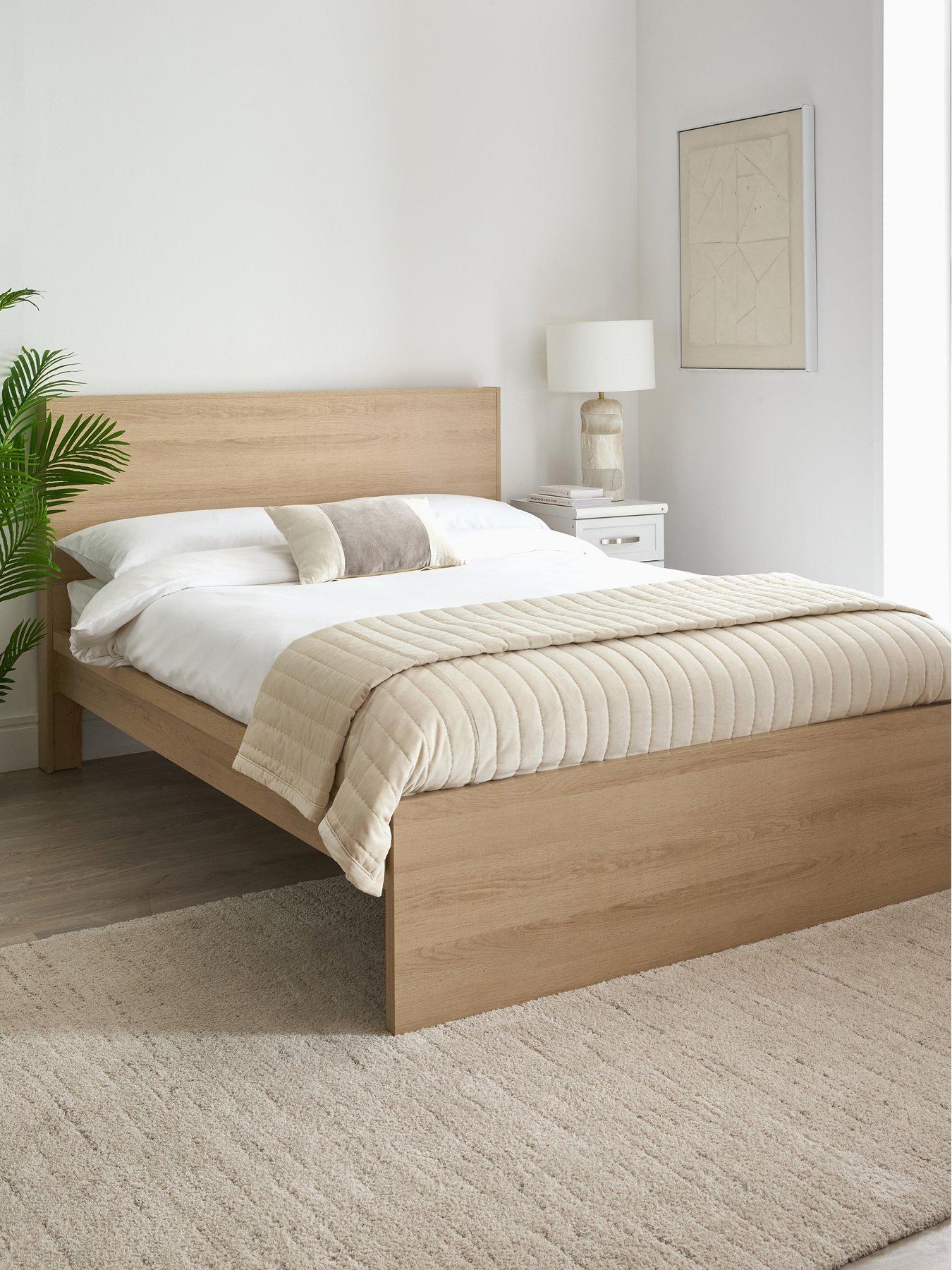 Very Home Camberley Bed Frame with Mattress Options (Buy  &  SAVE!) - Light Oak