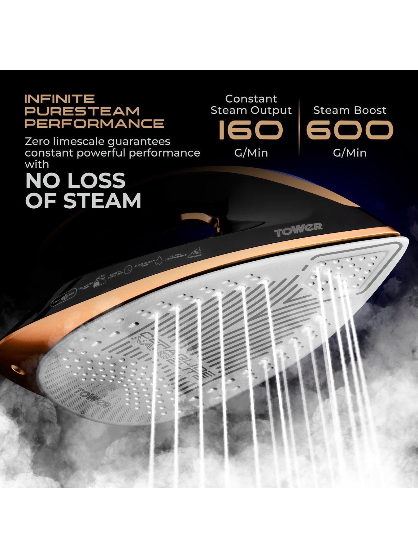 Image 4 of 8 of Tower T22030GLD PureSteam Infinity Xpress 8 Bar Steam Generator Iron - Black
