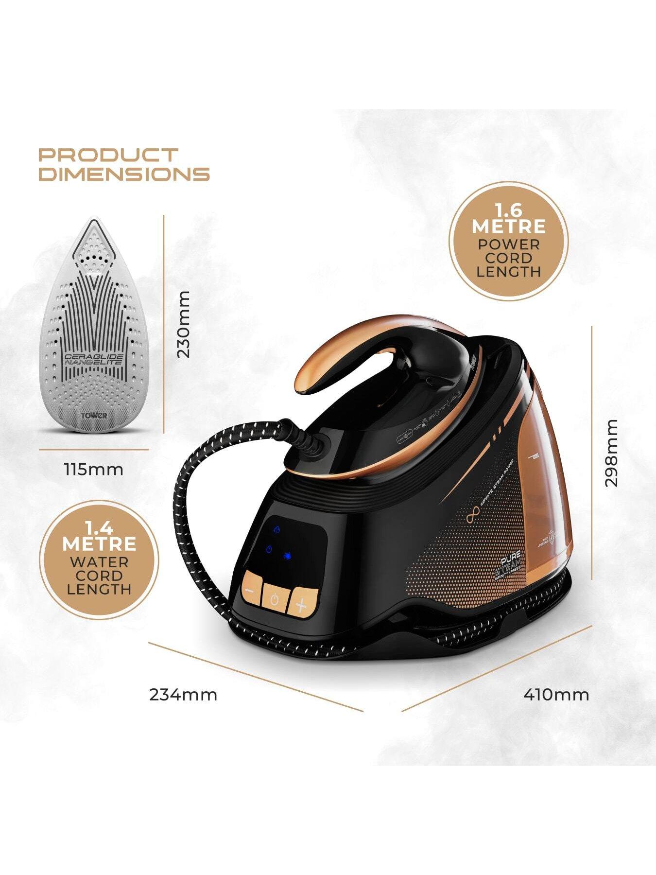 Image 6 of 8 of Tower T22030GLD PureSteam Infinity Xpress 8 Bar Steam Generator Iron - Black