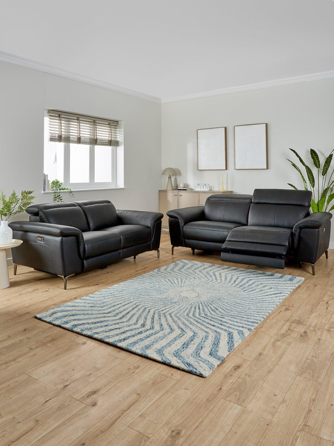Image 1 of 7 of The Very Collection Lorenza Leather/Faux Leather&nbsp;3 + 2 Power Recliner&nbsp;Sofa Set (Buy &amp; SAVE!)