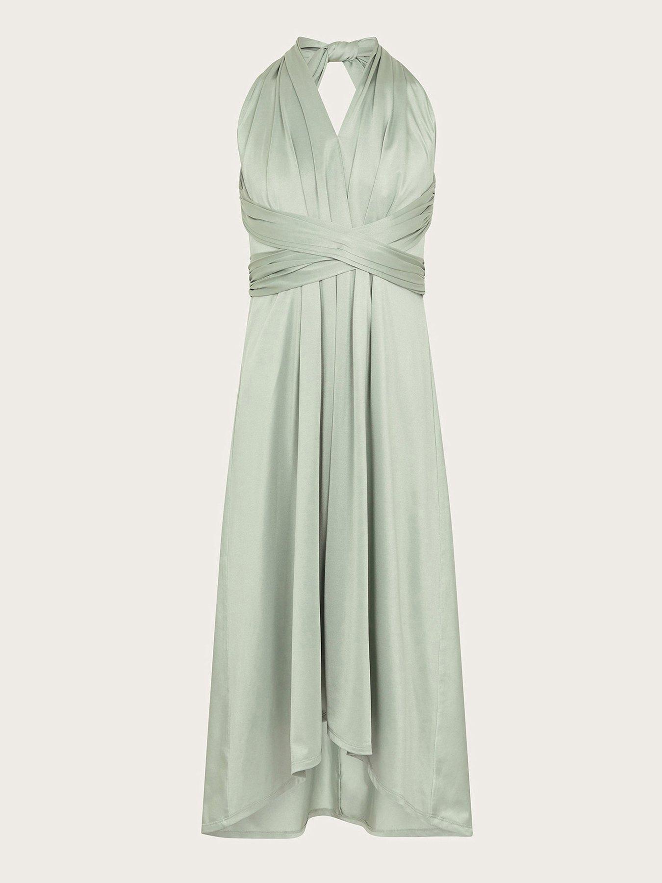 Image 1 of 3 of Monsoon Girls Tia Twist Prom Dress - Sage
