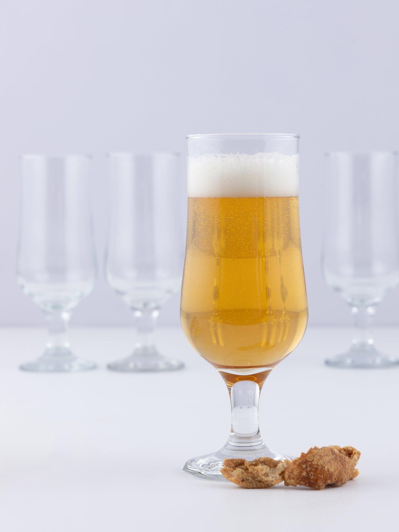 Image 1 of 5 of Ravenhead Tulip Set of 4 Stemmed Beer Glasses