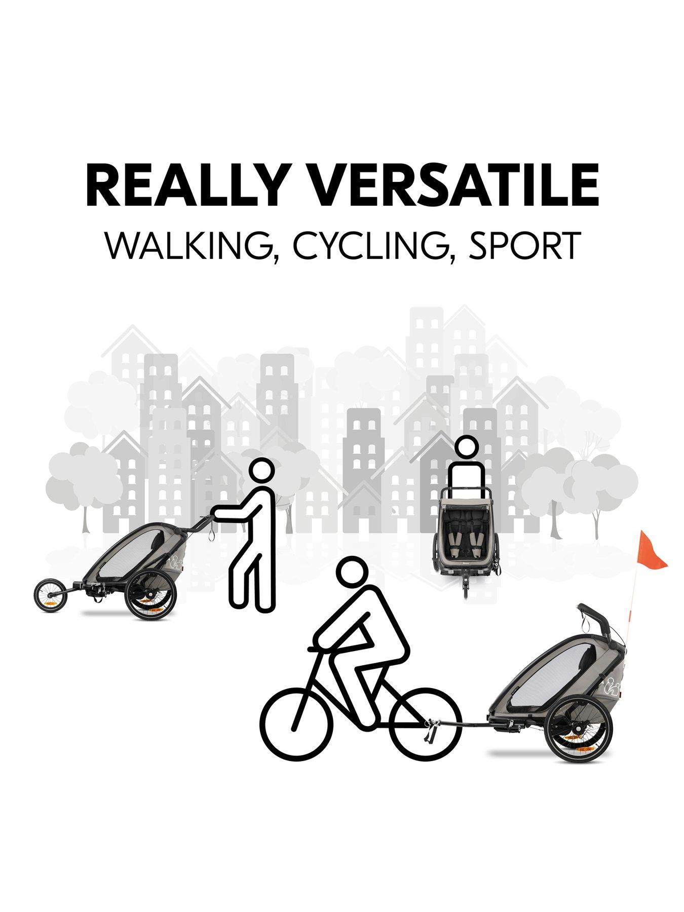 Image 3 of 8 of Hauck Bike N Walk Duo - Light Grey