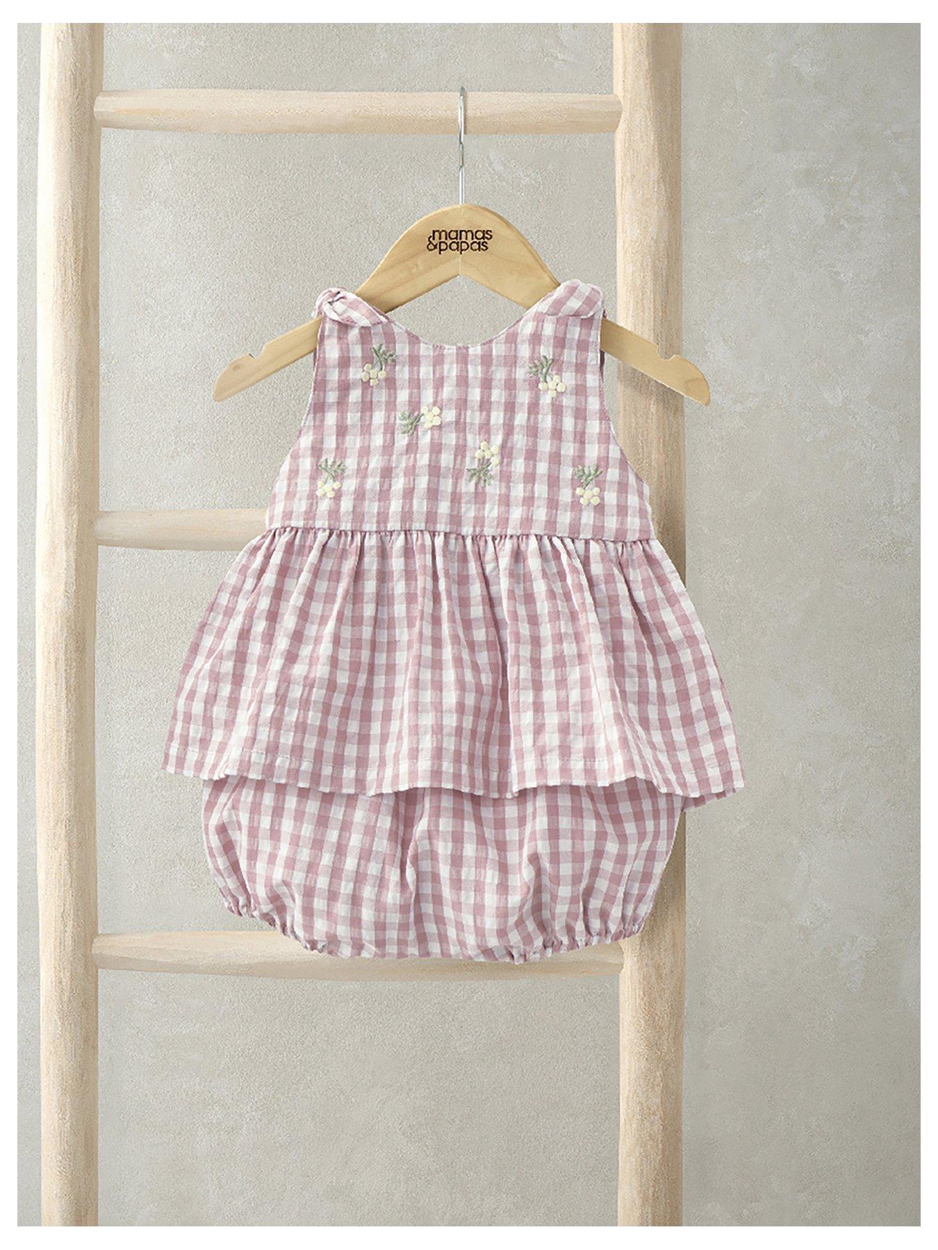 undefined Baby Girls 2 Piece Gingham Sleeveless Top & Shorts Set - Pink