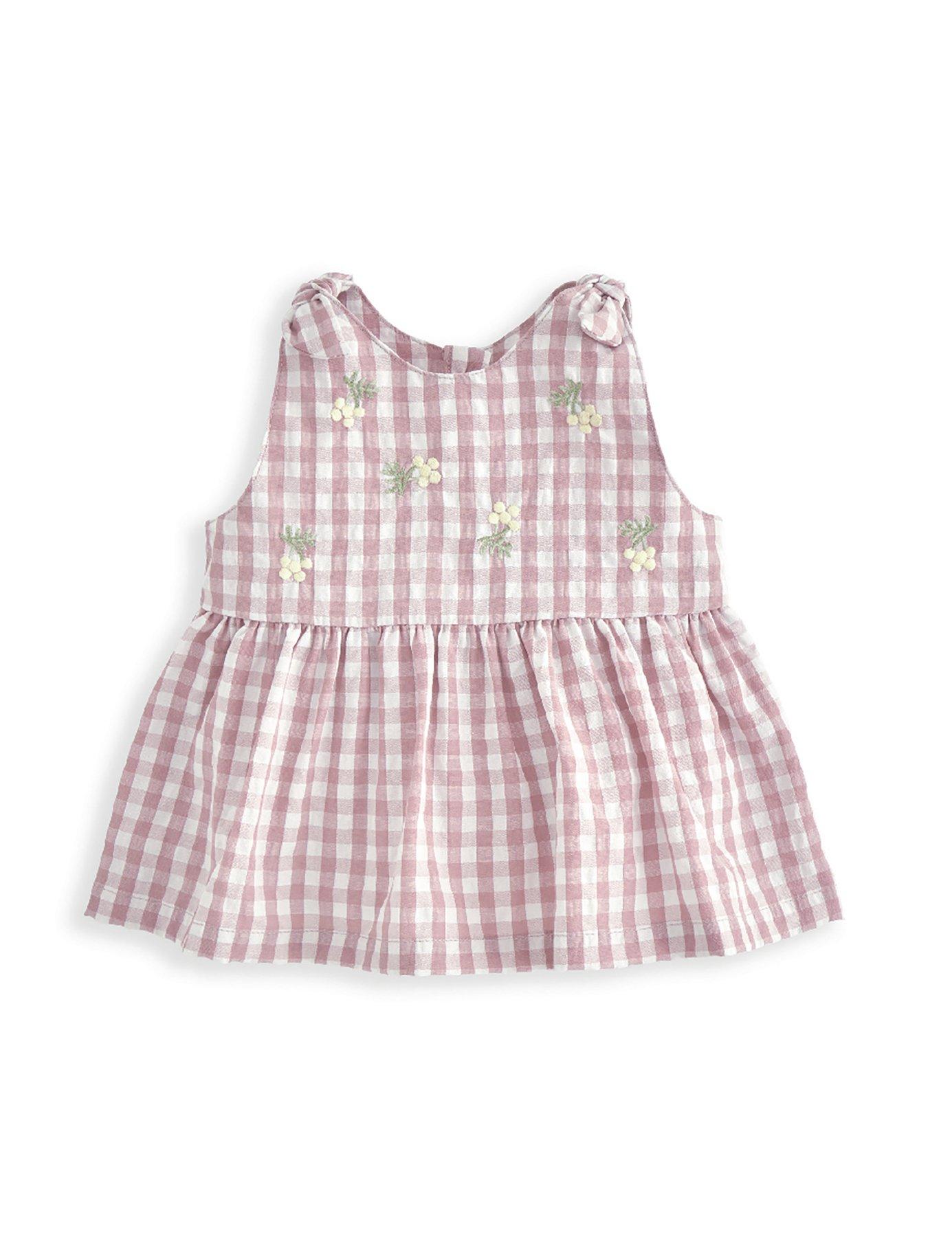 Image 4 of 5 of Mamas & Papas Baby Girls 2 Piece Gingham Sleeveless Top & Shorts Set - Pink