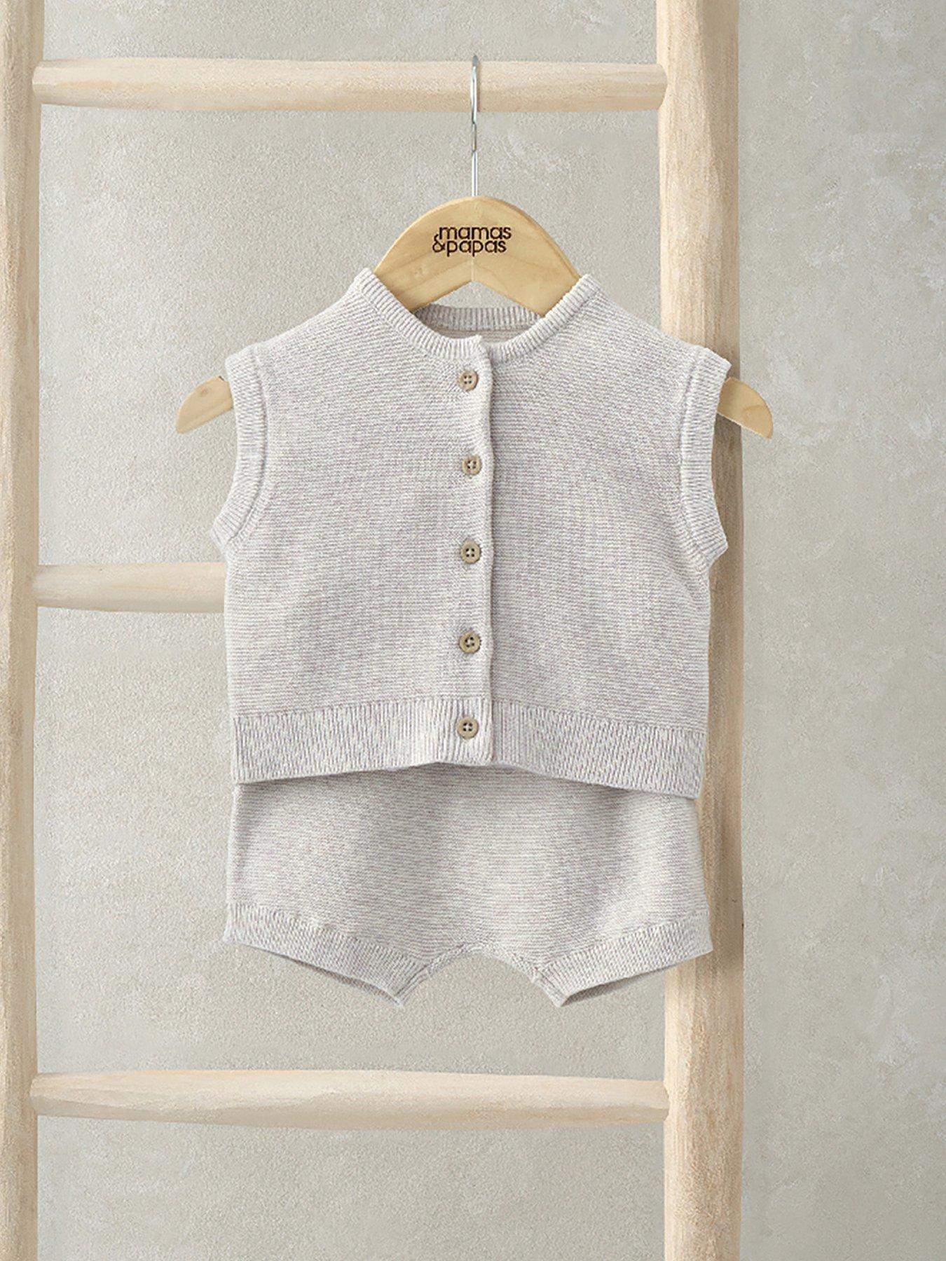 undefined Baby Unisex 2 Piece Cardigan & Short Knitted Set - Beige