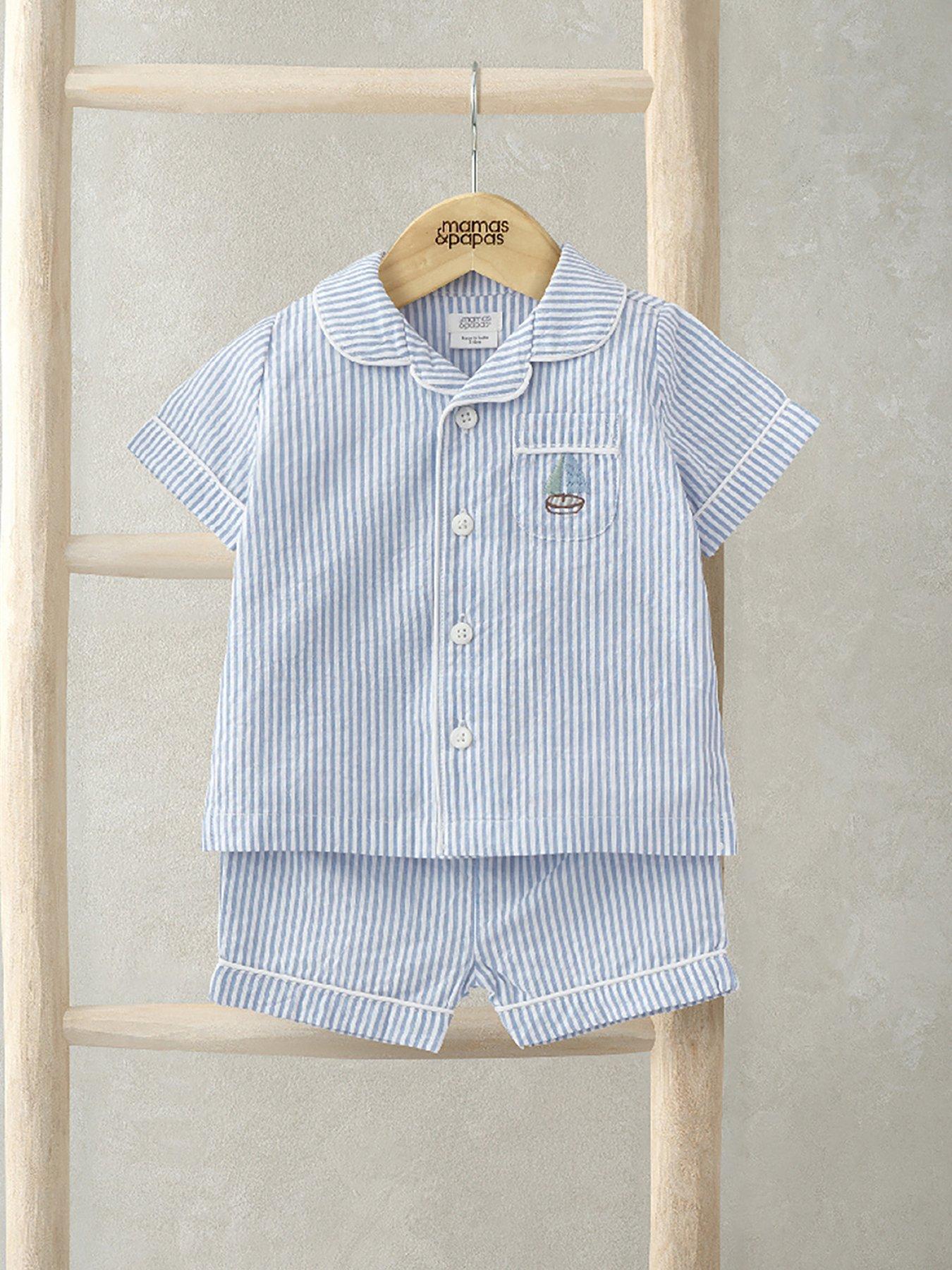 undefined Baby Boys Stripe Short Pyjamas - Blue