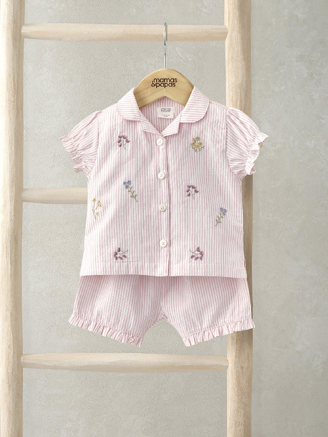 undefined Baby Girls Embroidered Woven Pyjamas - Pink