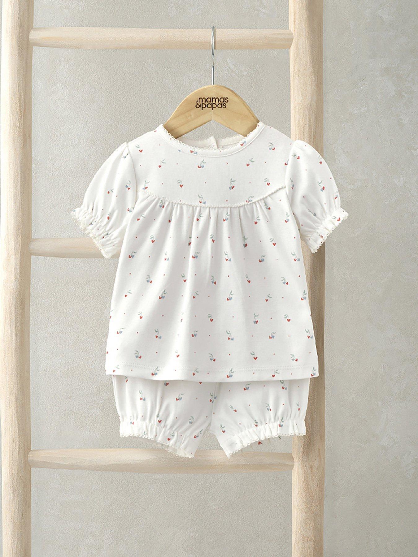 undefined Baby Girls Cherry Print Pyjamas - White