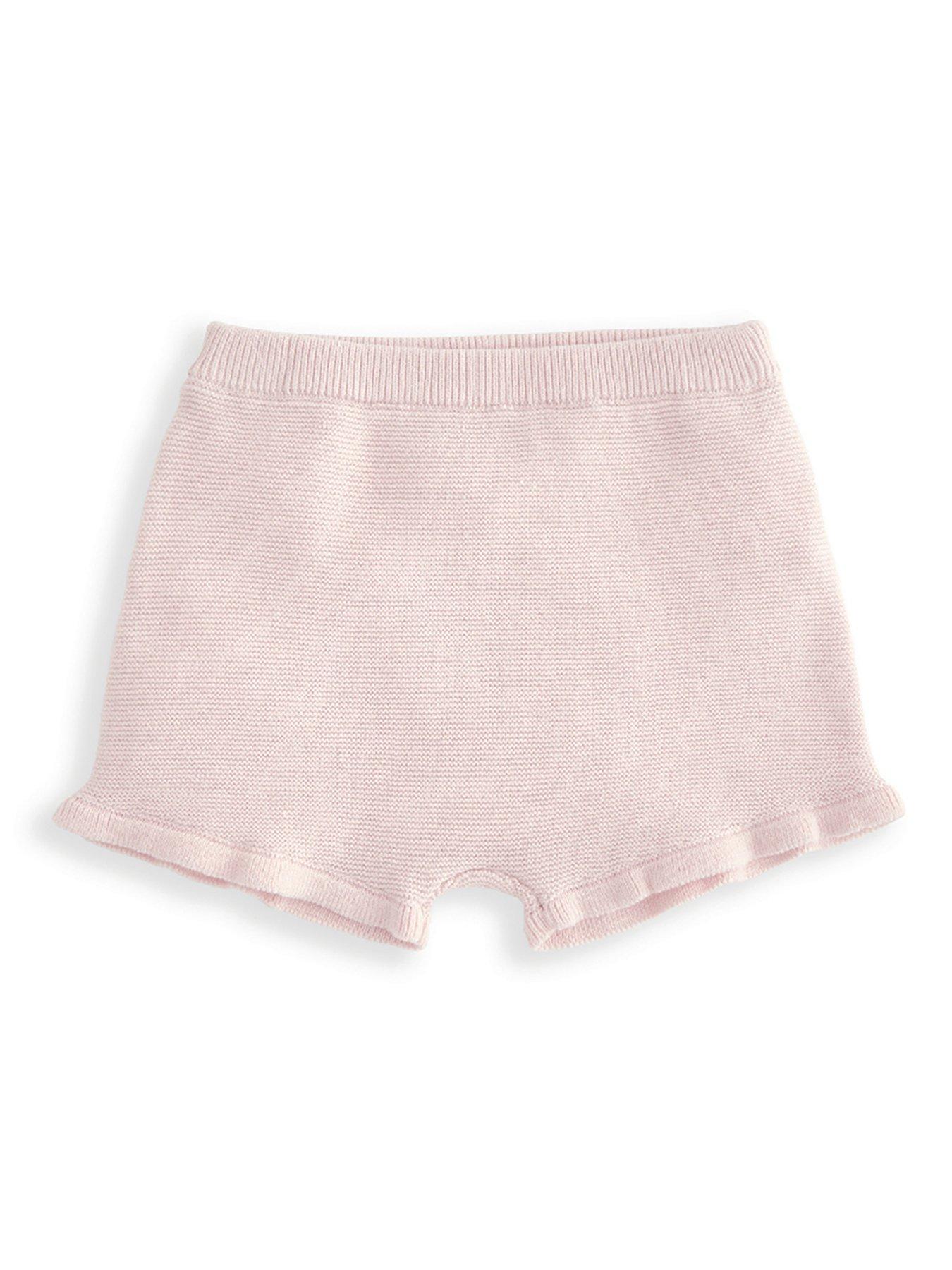 Image 4 of 4 of Mamas & Papas Baby Girls 2 Piece Embroidered Frill Top & Short Knitted Set - Pink