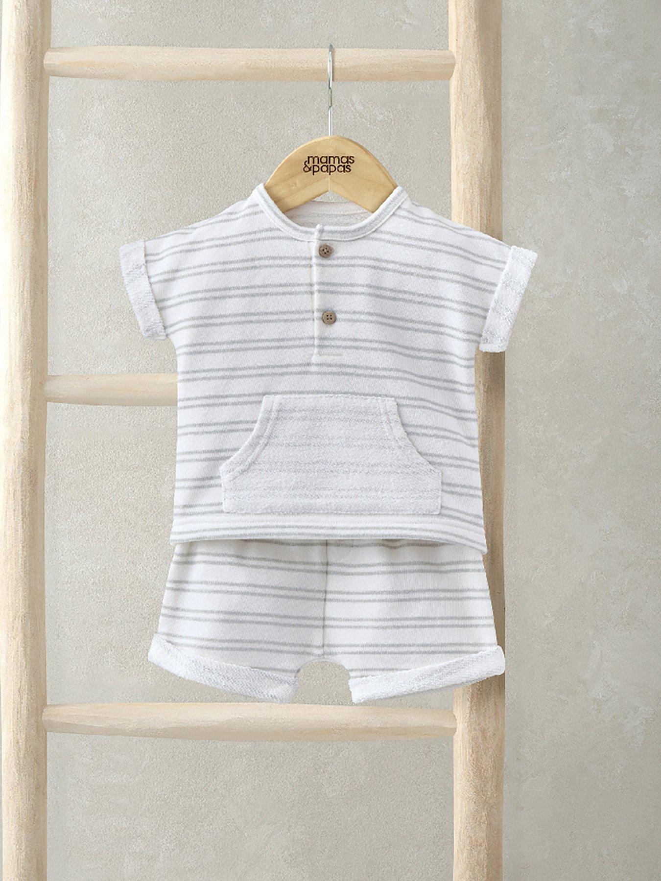 undefined Baby Boys 2 Piece Stripe Shirt And Shorts Set - Blue - Blue