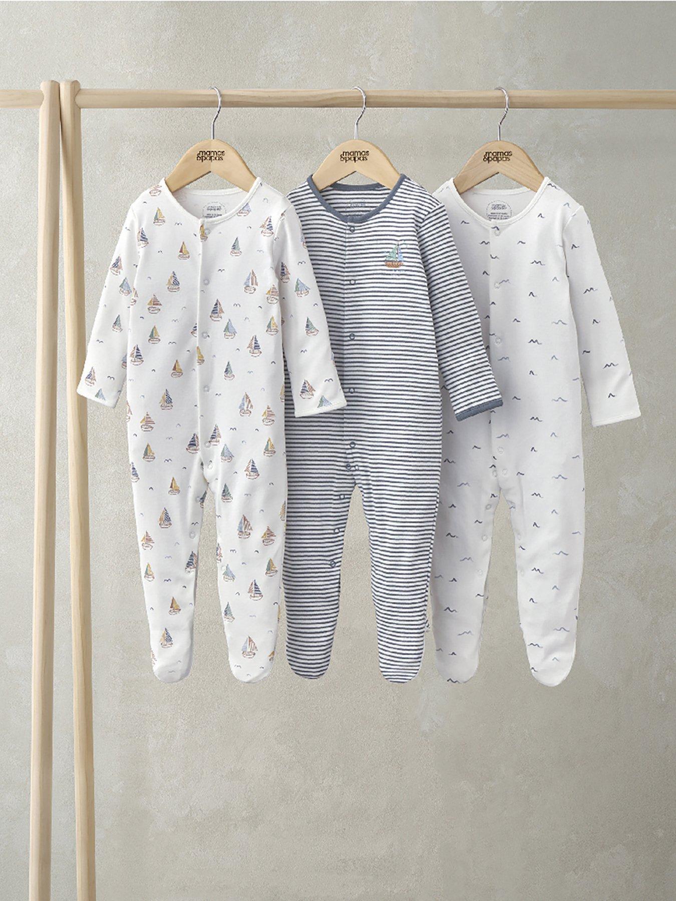 Mamas Papas Baby Boys Pack Nautical Sleepsuits Multi Very