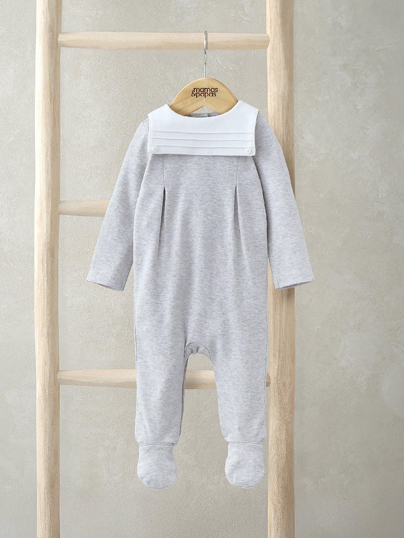 undefined Baby Unisex Sailor Collar All In One - Grey