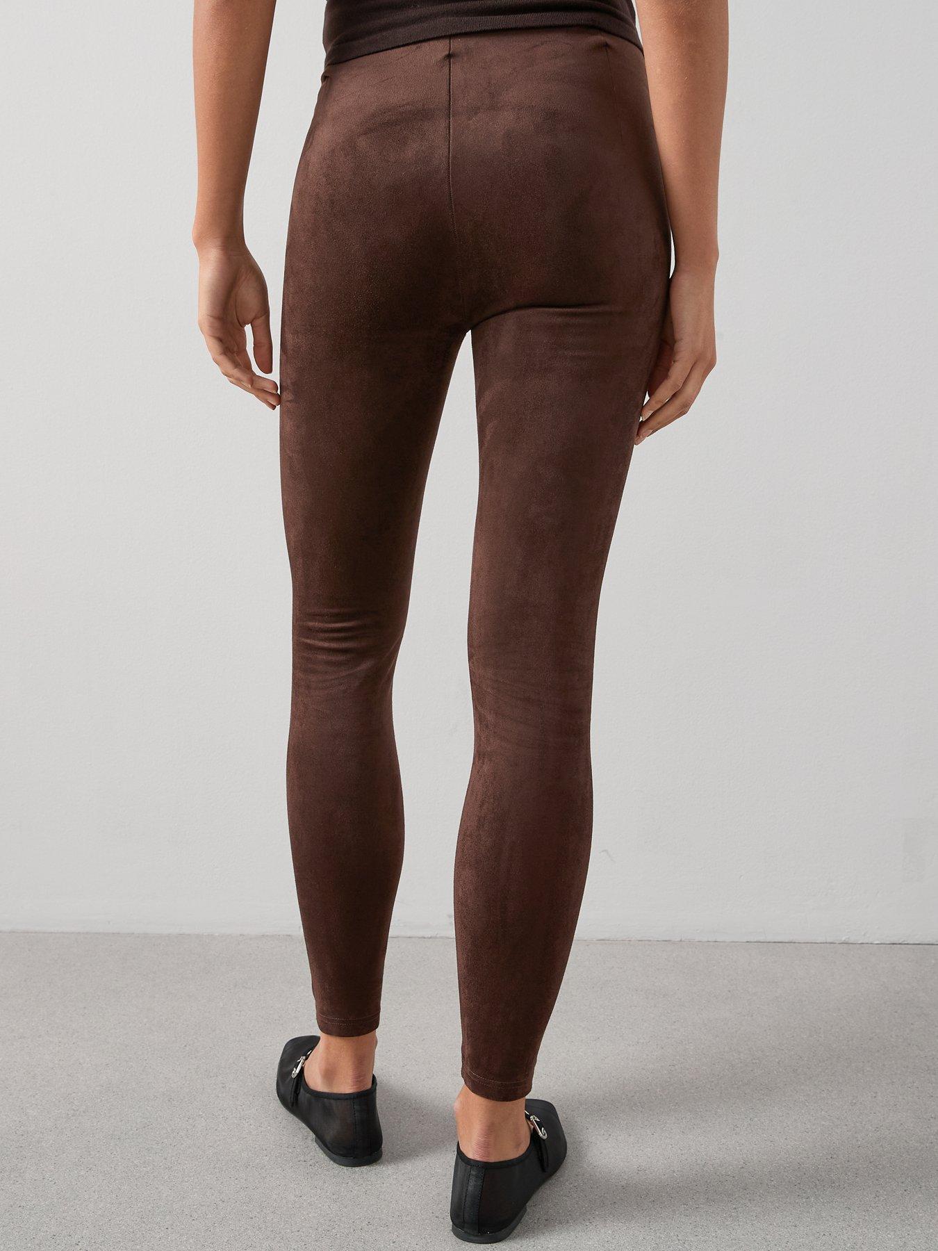 The Very Collection Faux Suede Leggings Brown Very