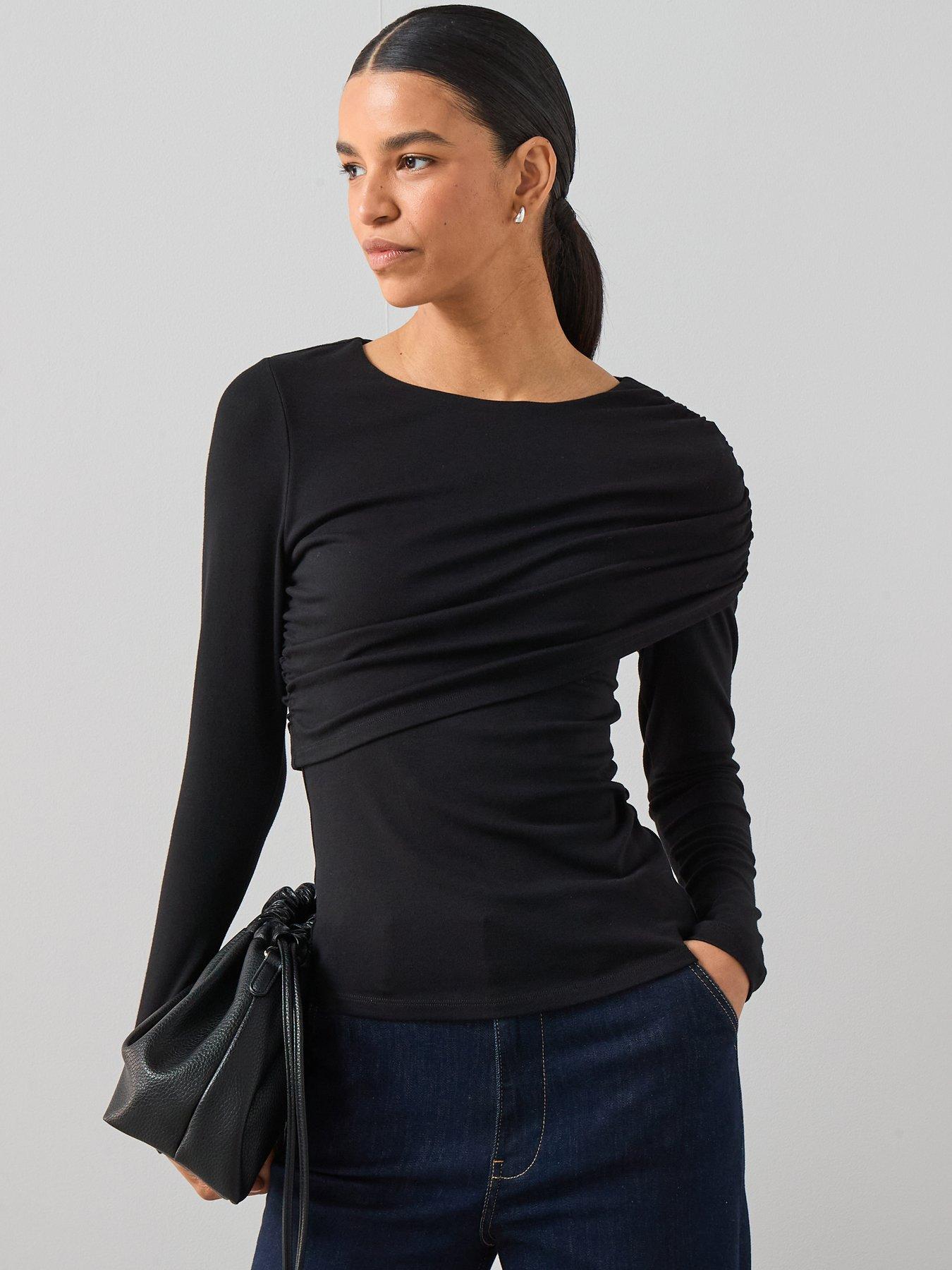 The Very Collection Double Layer Jersey Top - Black
