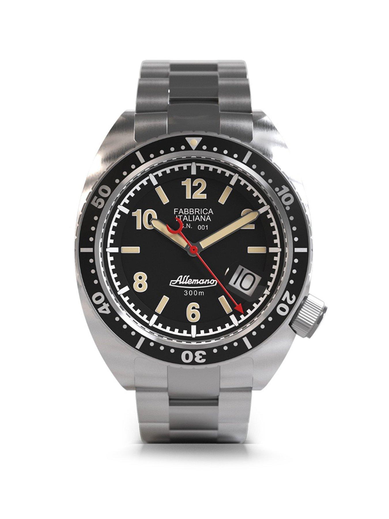 Allemano 1973 Shark Diver Black Dial Steel Bracelet