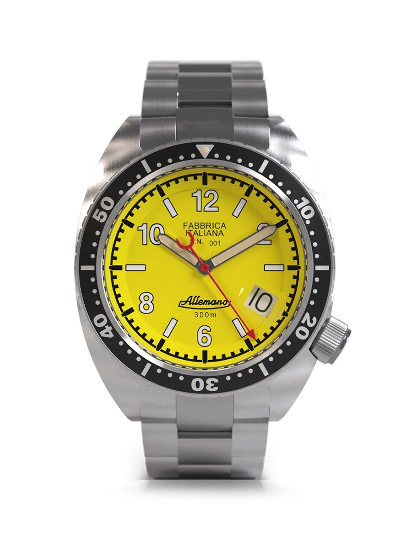 undefined 1973 Shark Diver Yellow Dial Steel Bracelet and Additional Depth Gauge