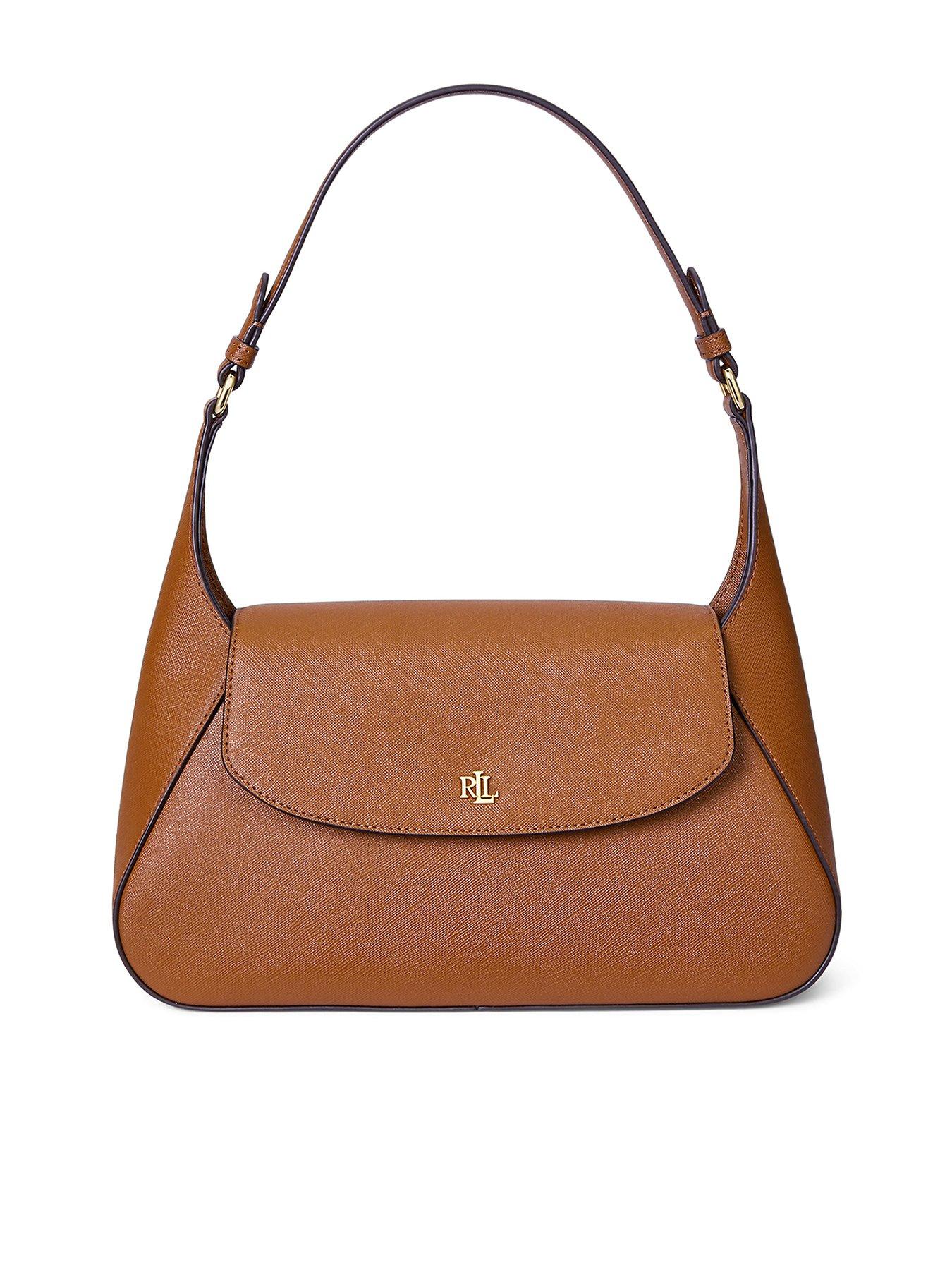 Lauren by Ralph Lauren Crosshatch Medium Schylar Shoulder Bag - Brown