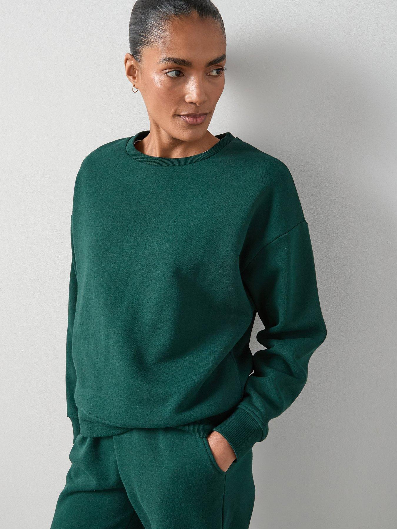 The Very Collection Crew Neck Oversized Essential Sweatshirt- Green