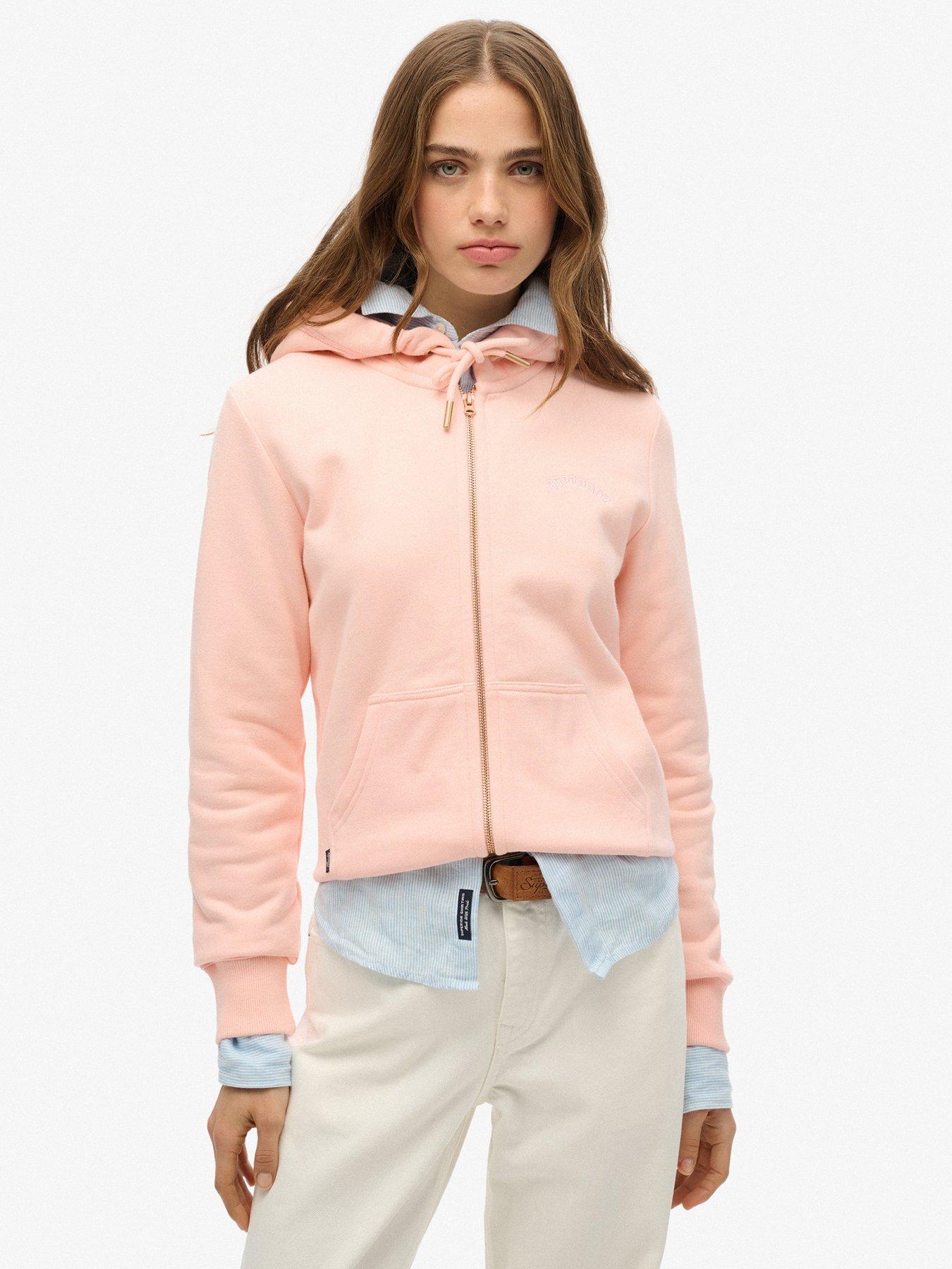 undefined Essential Logo Zip Hoodie - Pink