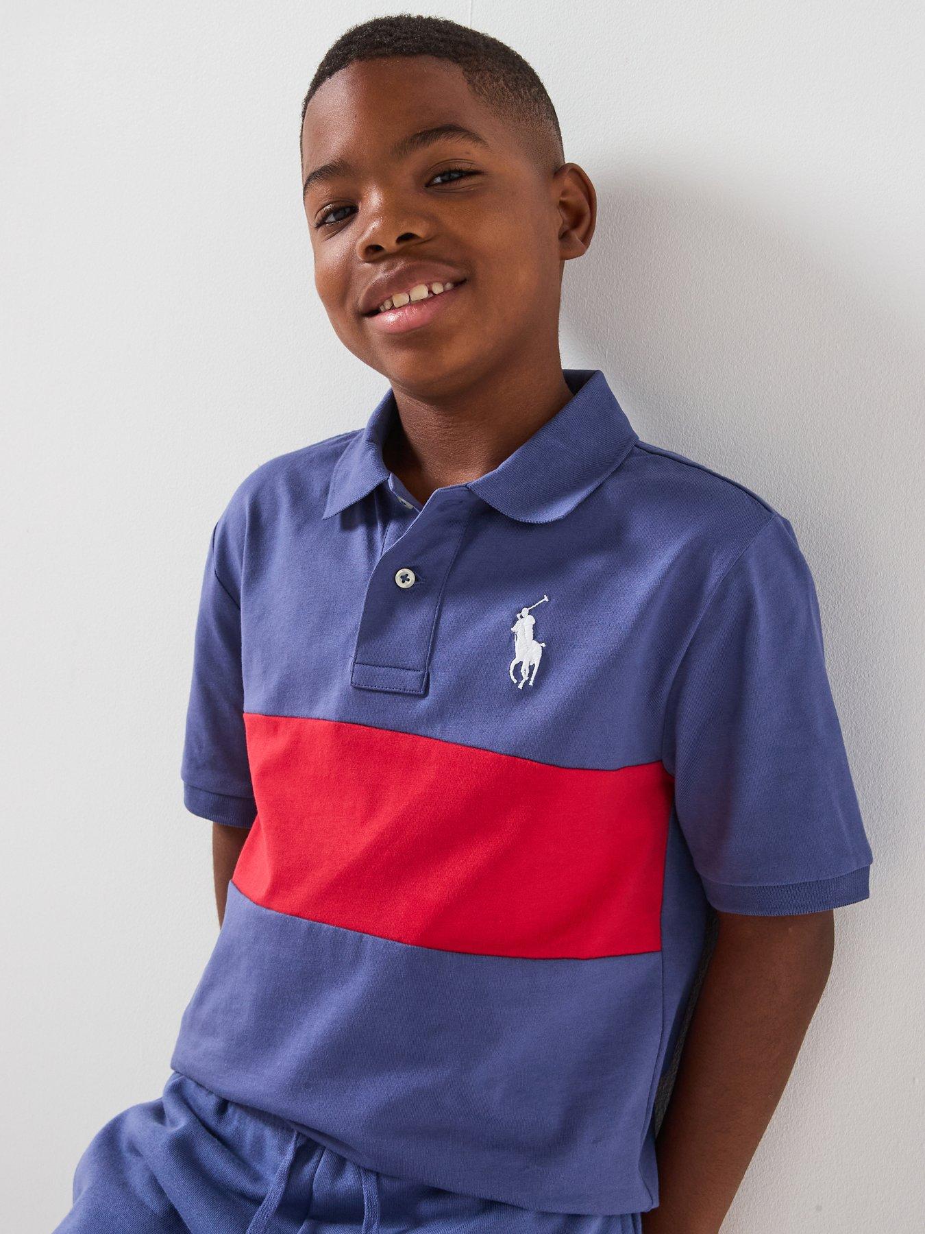 Polo Ralph Lauren Boys Colour Block Shirt - Navy, Navy, Size 5 Years
