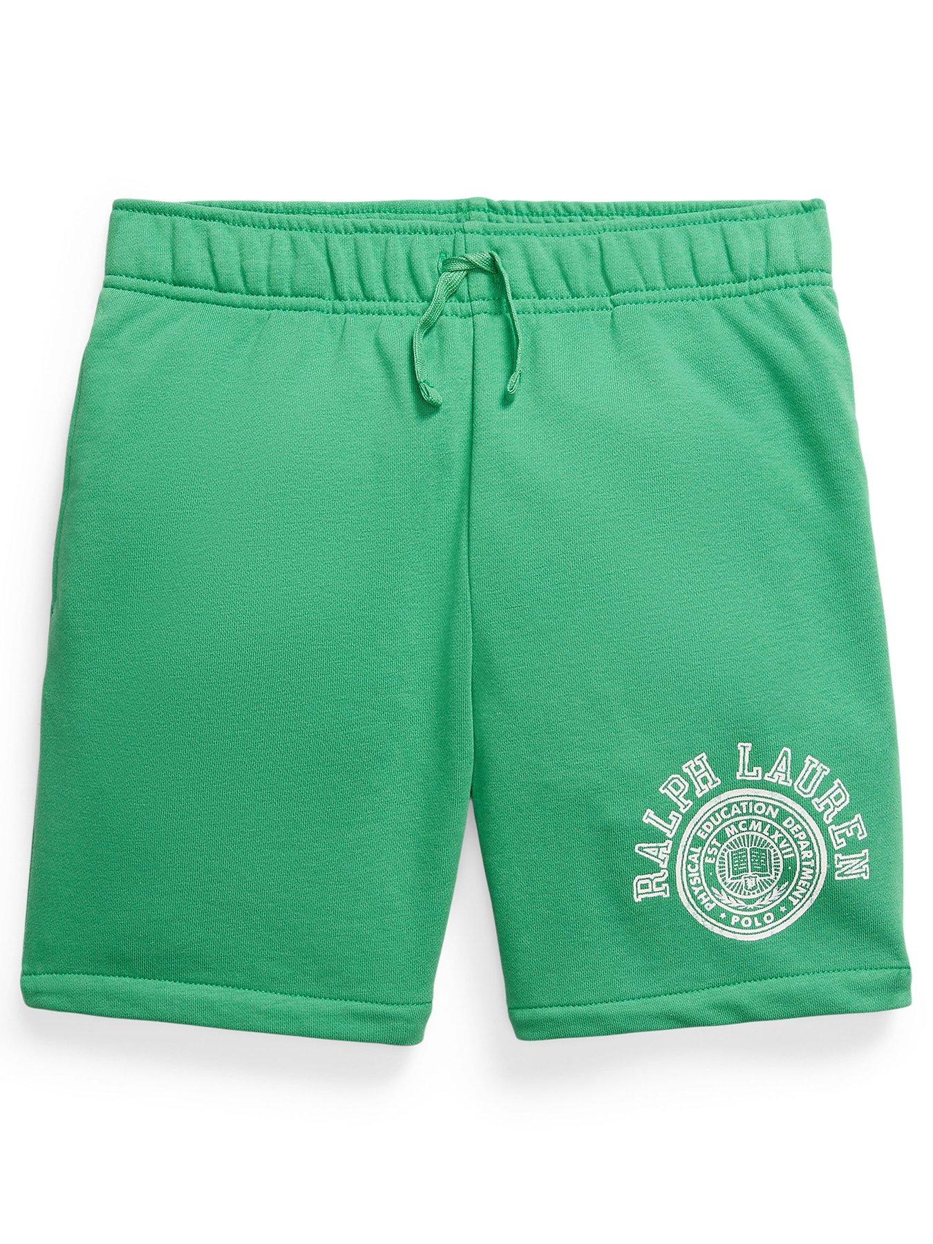 Ralph Lauren Girls Athletic Logo Shorts in Green