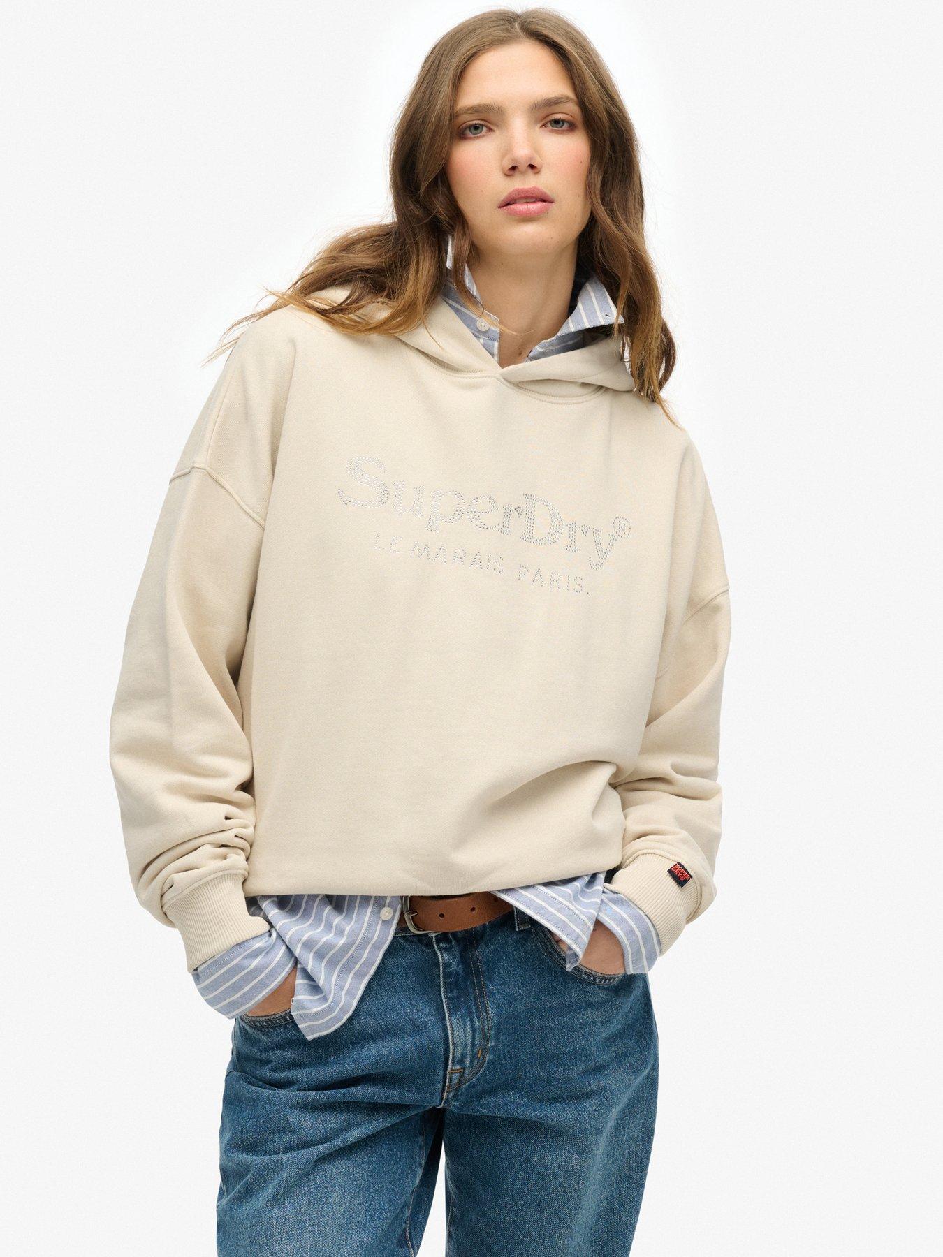 undefined Venue Metallic Relaxed Hoodie - Beige