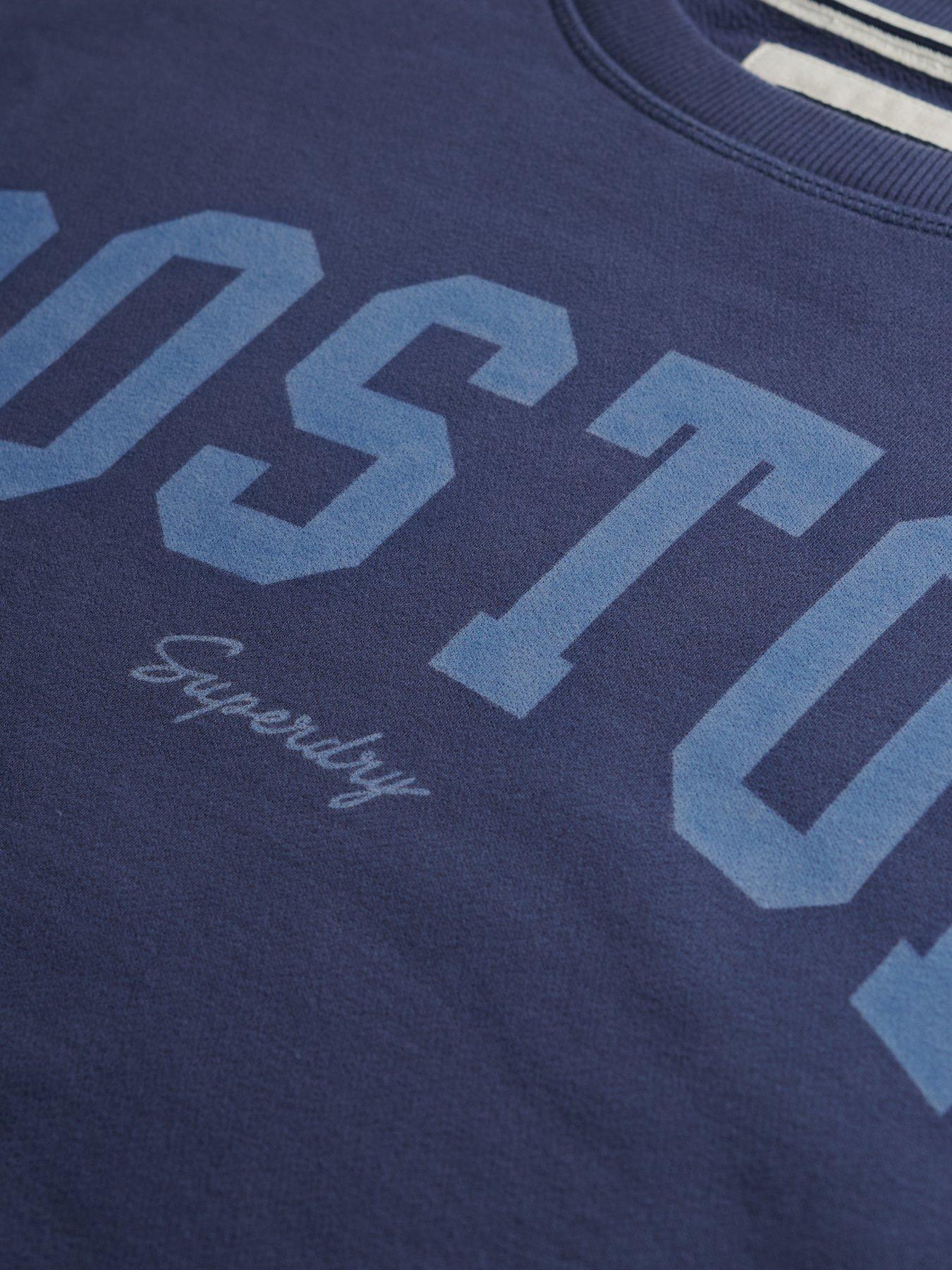 Image 5 of 5 of Superdry Athletic Essentials Relaxed Crew Sweatshirt - Navy