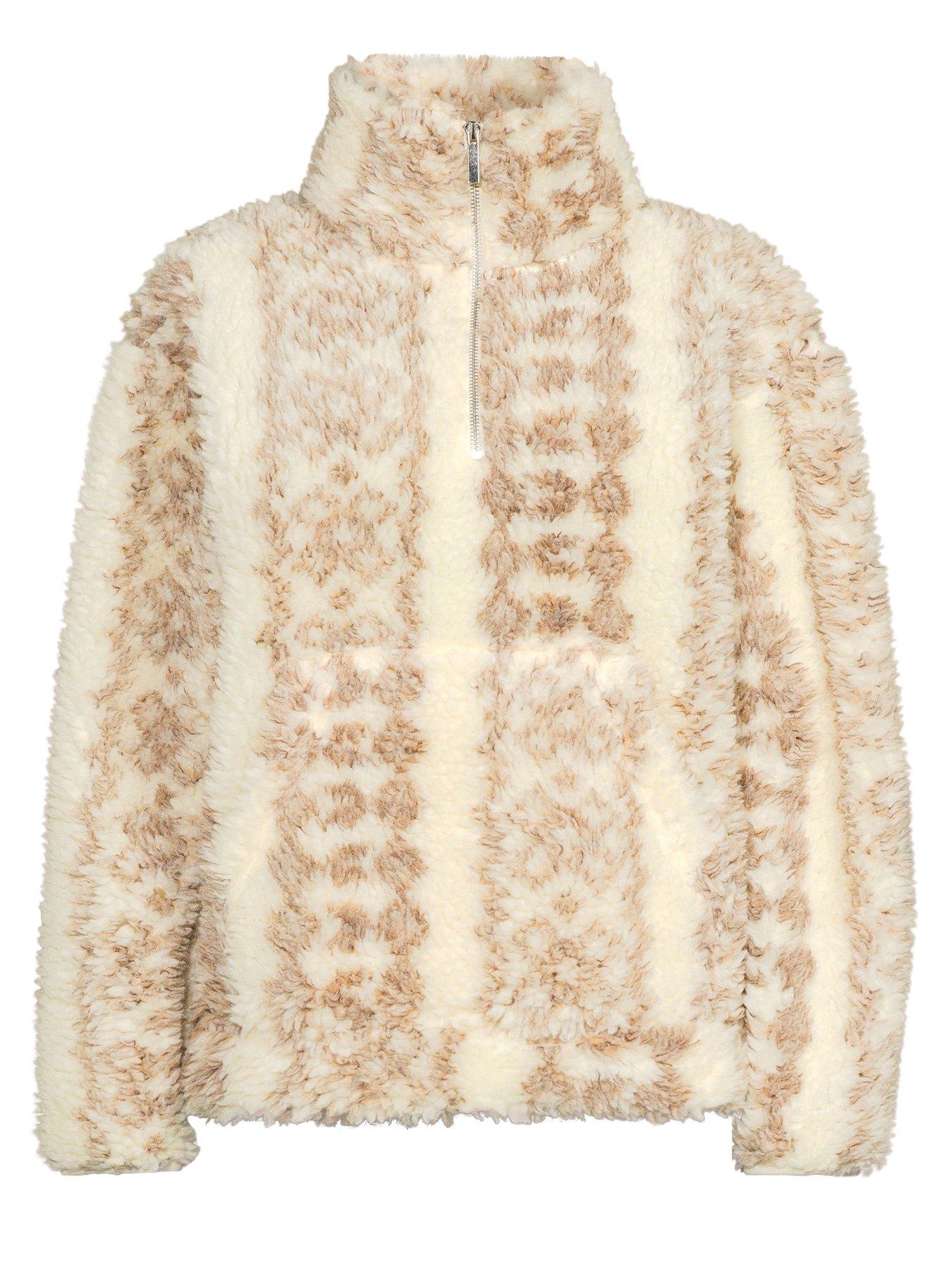 Image 7 of 7 of V by Very Half Zip Printed Borg Fleece &nbsp;- Multi