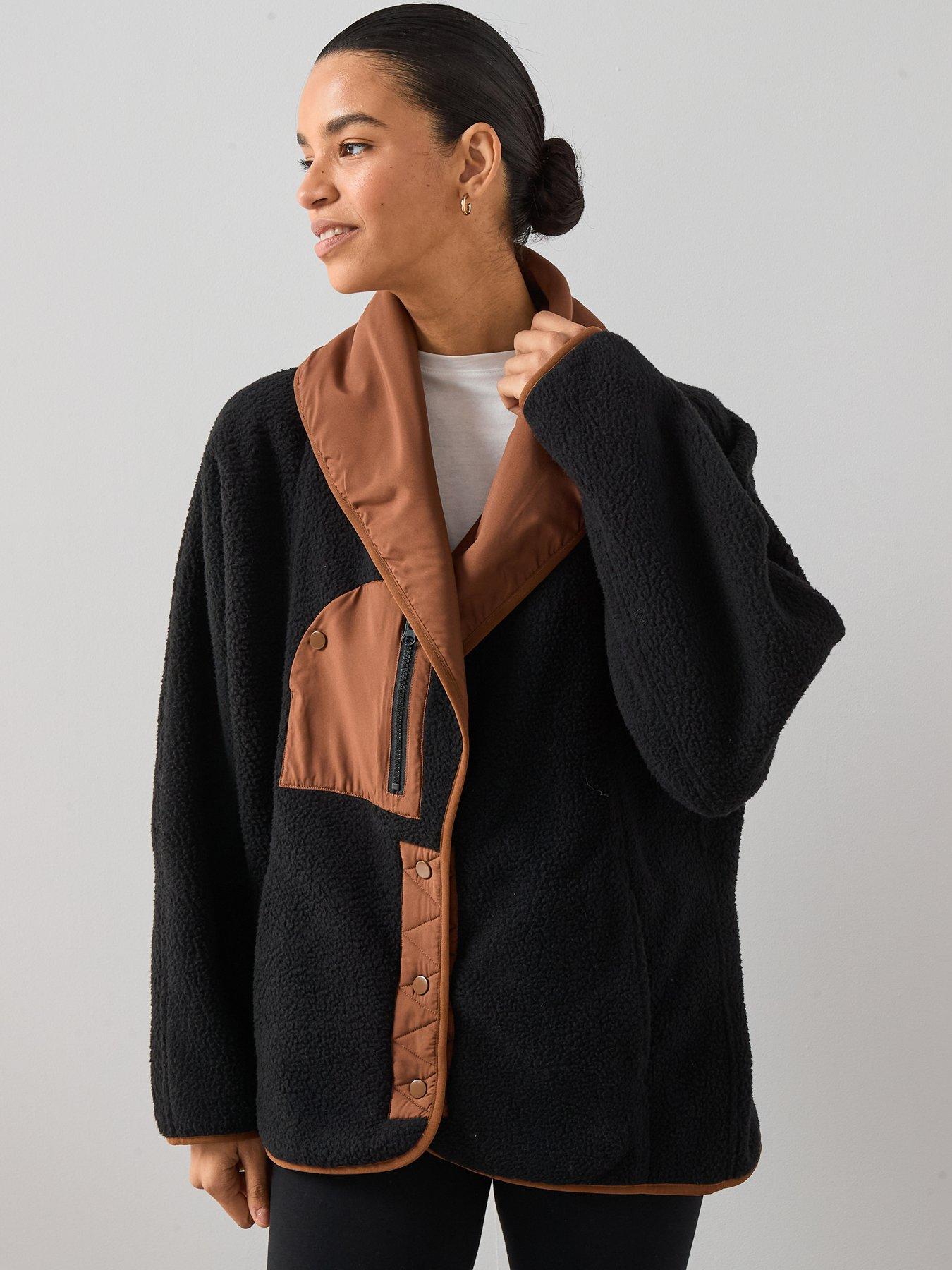 Image 1 of 7 of V by Very Shawl Collar Borg Jacket - Black