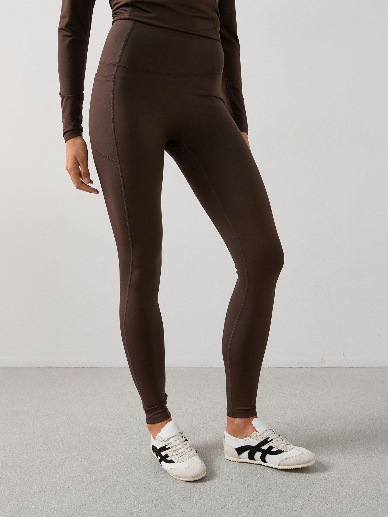 The Very Collection Sports High Waist Leggings - Brown