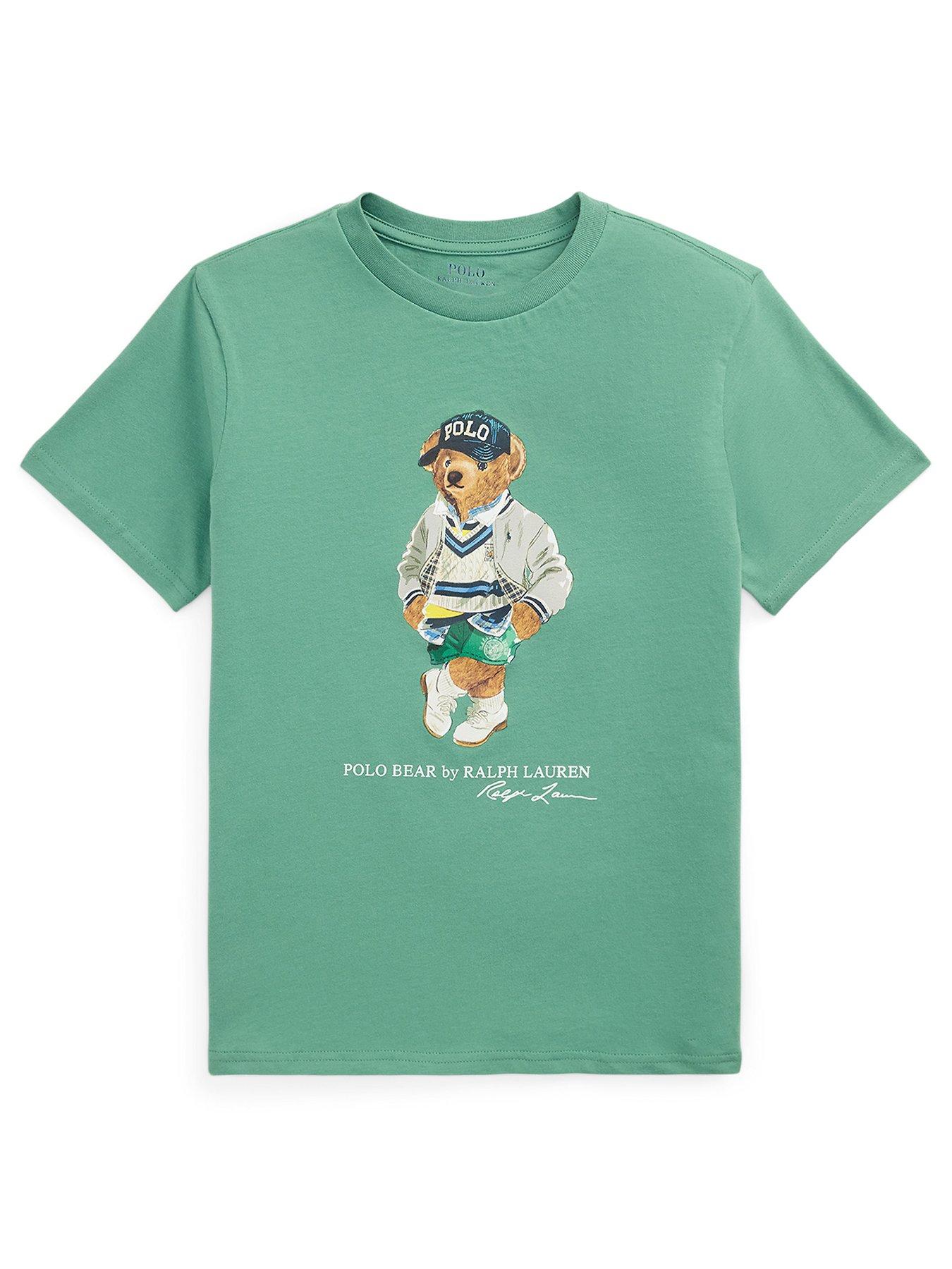 Image 1 of 2 of Polo Ralph Lauren Boys Bear Short Sleeve T-Shirt - Green