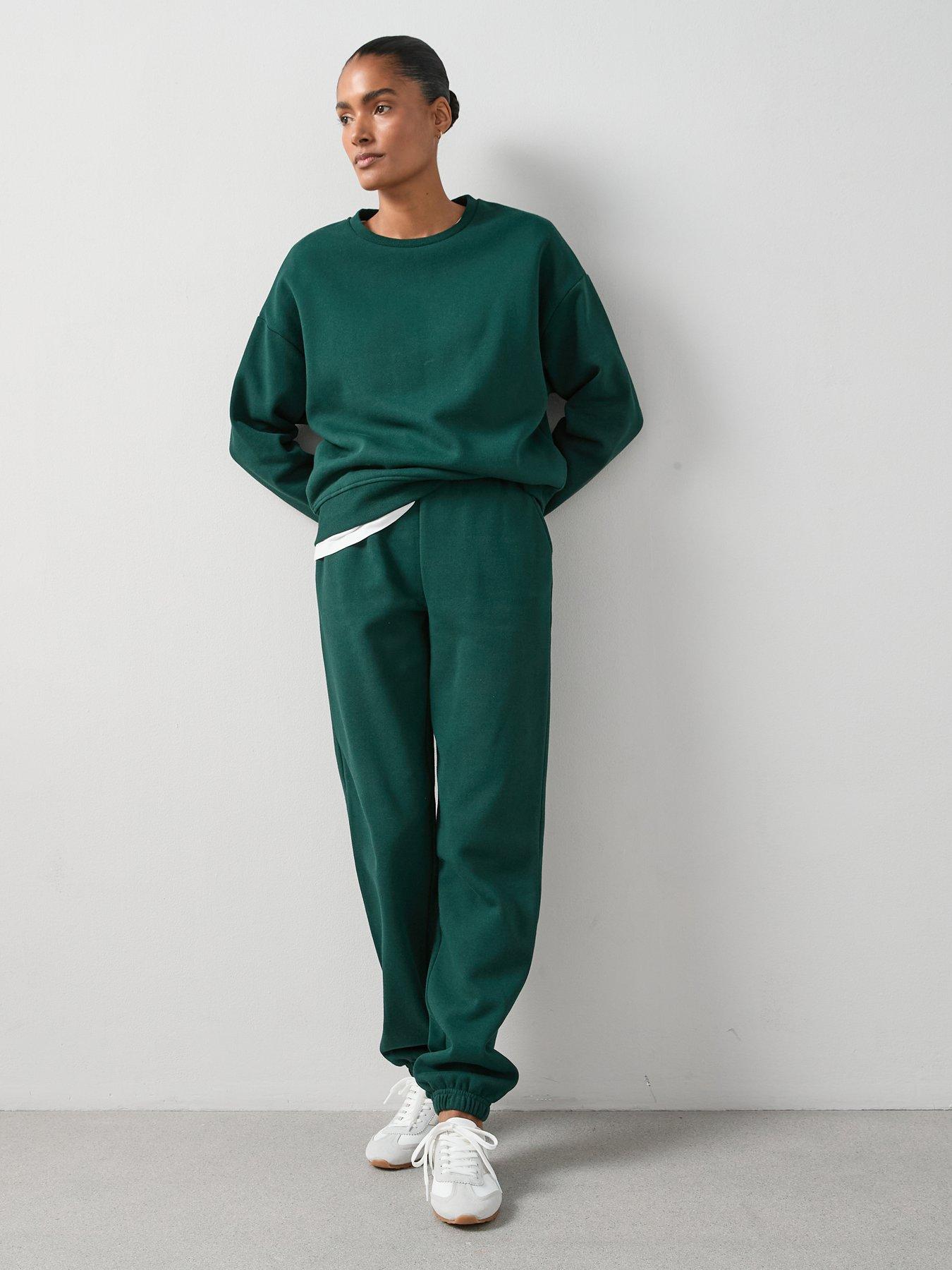 undefined Relaxed Cuffed Essential Joggers- Green