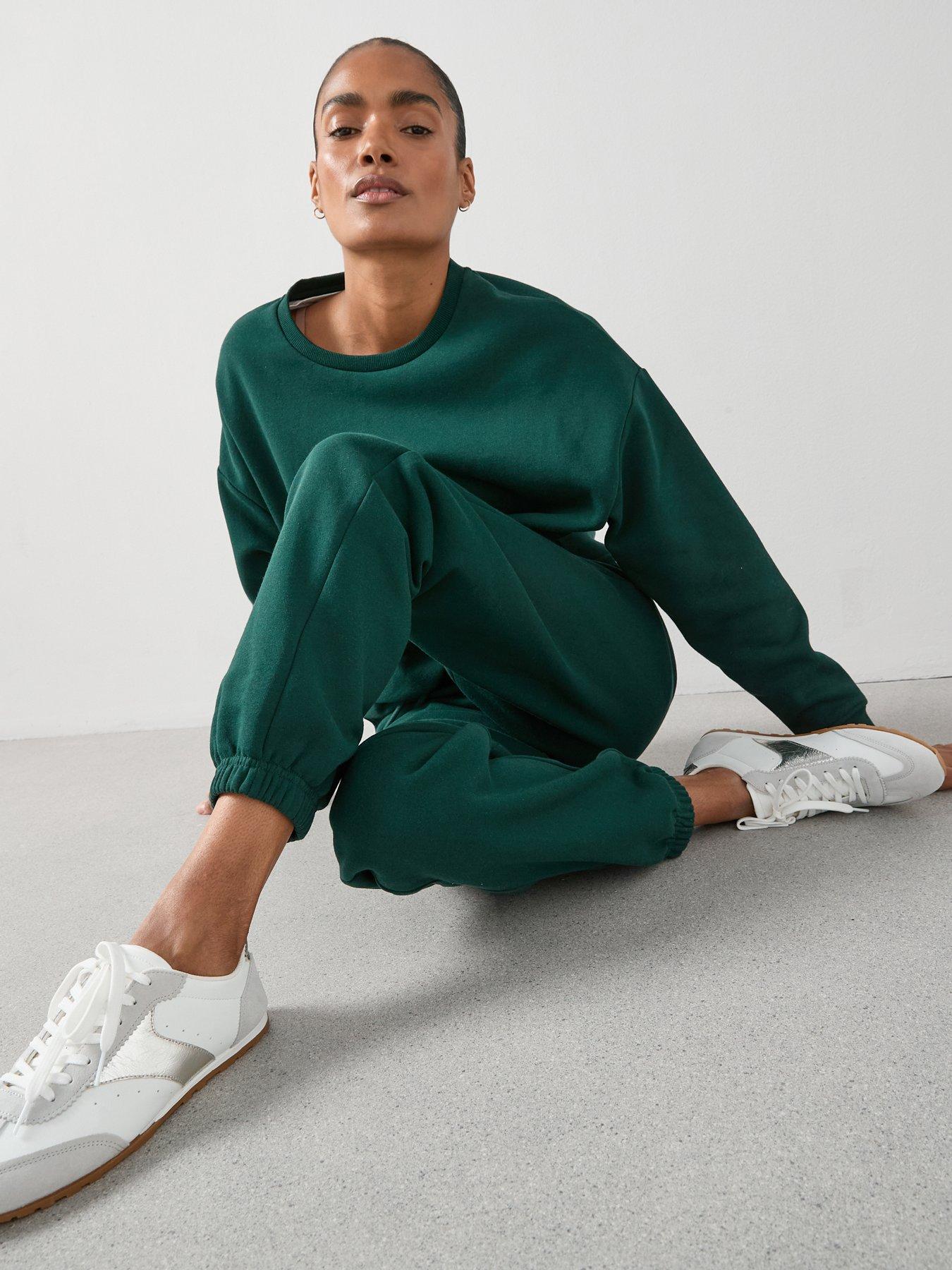 Image 4 of 6 of The Very Collection Relaxed Cuffed Essential Joggers- Green