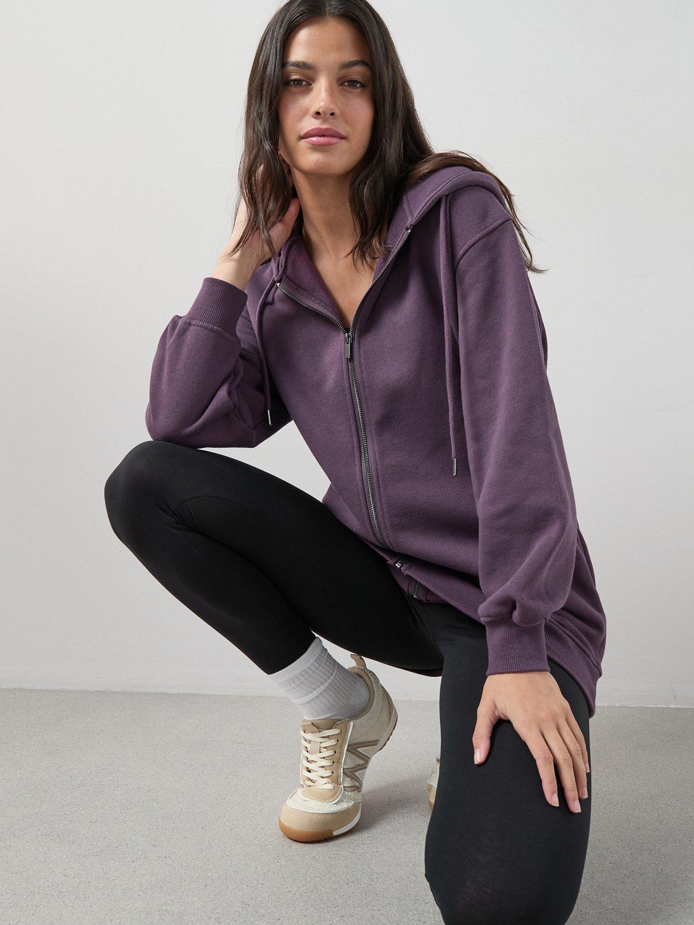 The Very Collection Longline Zip Hoody - Purple