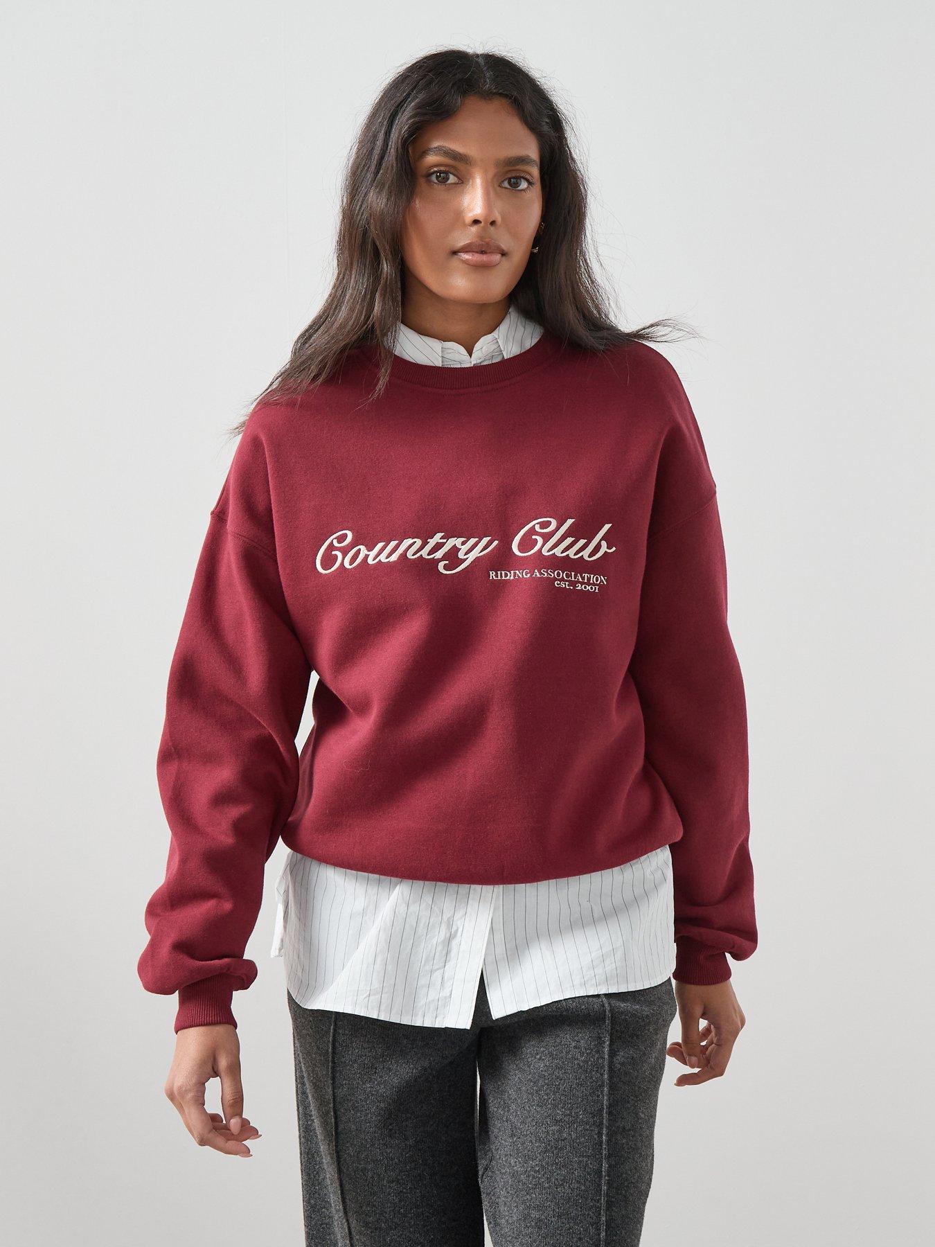 The Very Collection Country Club Graphic Sweatshirt - Burgundy