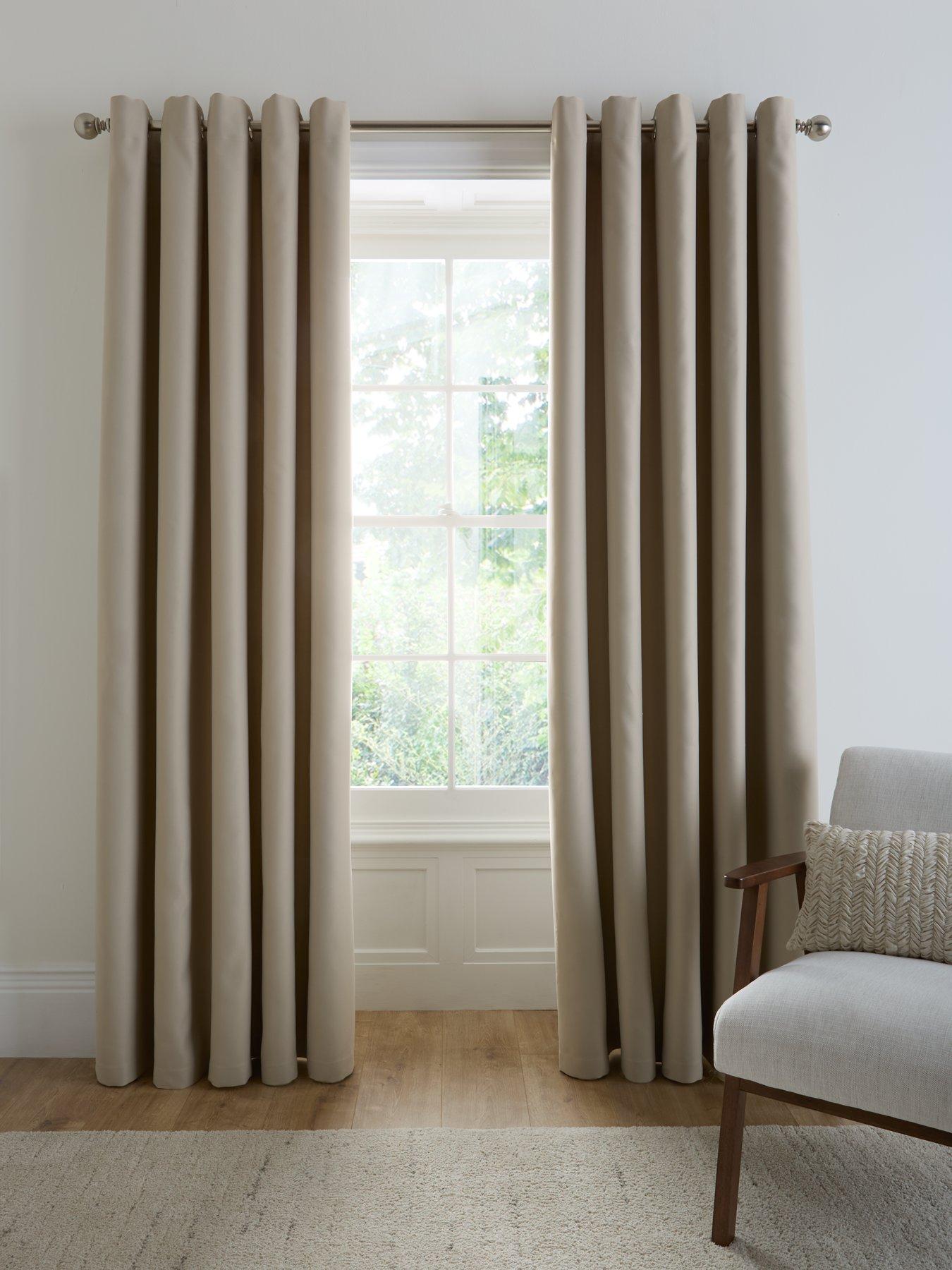 undefined Woven Blackout Eyelet Curtains 90x90