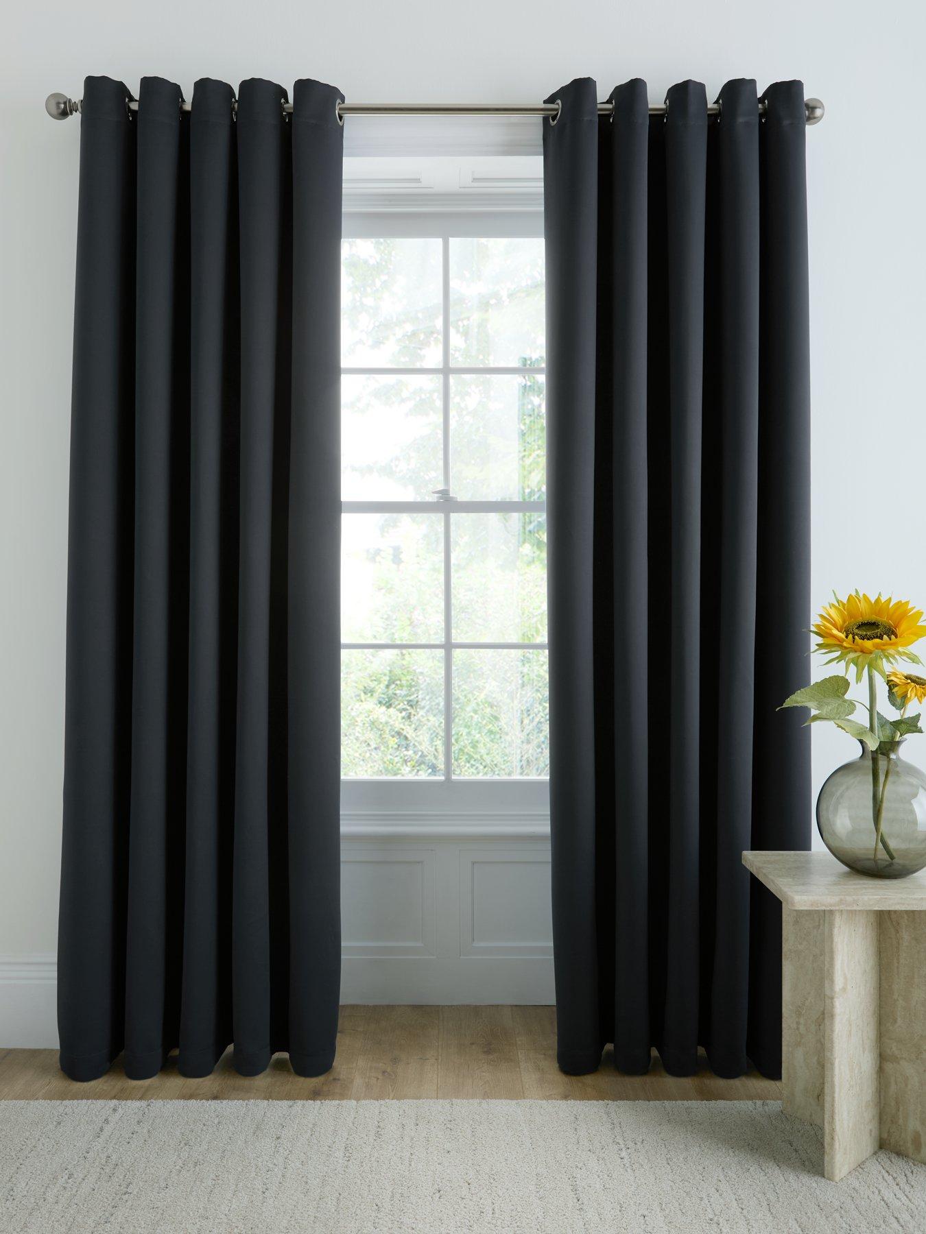 undefined Woven Blackout Eyelet Curtains 90x90