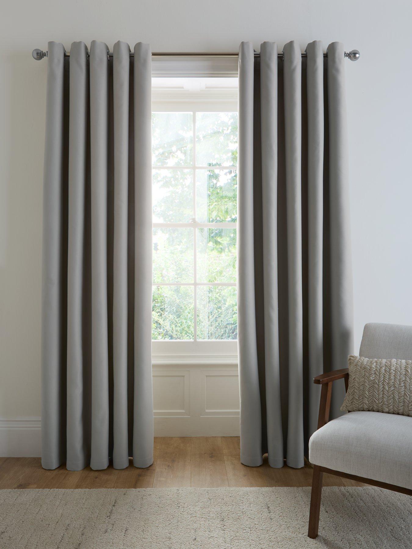 undefined Woven Blackout Eyelet Curtains 90x90